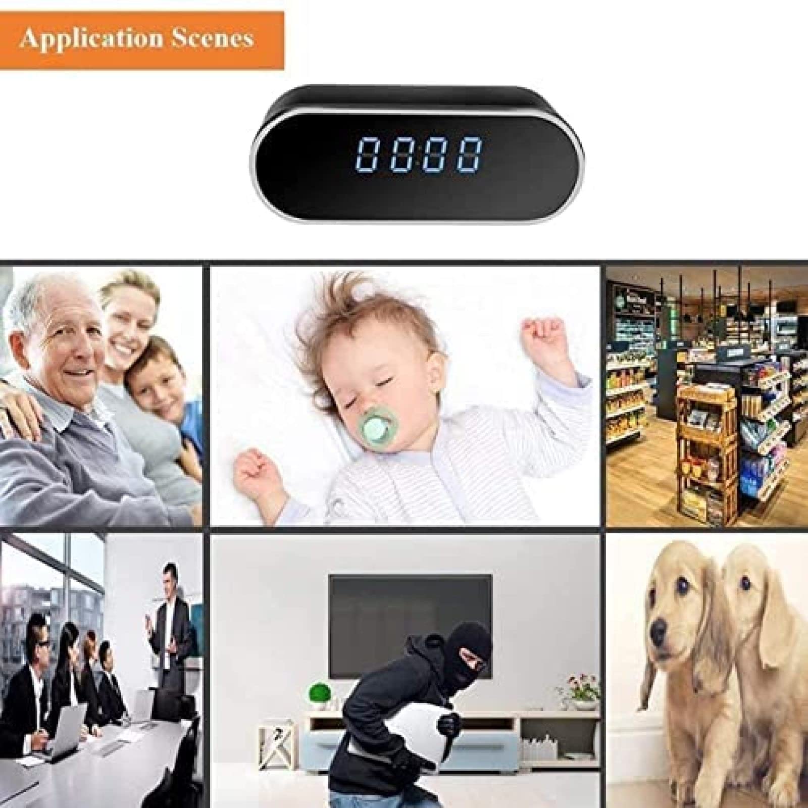 Cámara espía oculta con reloj despertador, Full HD 1080P mini cámara oculta cámara de vigilancia detección de movimiento seguridad niñera cámara grabación de video 58