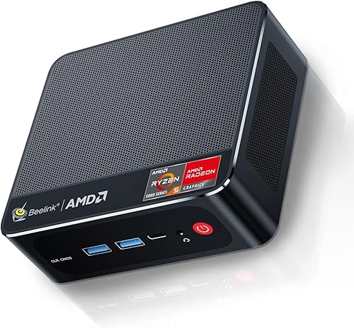 Beelink Mini PC W11 Pro, AMD Ryzen 5 5560U (hasta 4 GHz), mini computadora 16 GB DDR4 RAM500 GB M.2 2280 NVME SSD WiFiBT5.2HDMI+Type-C, compatible