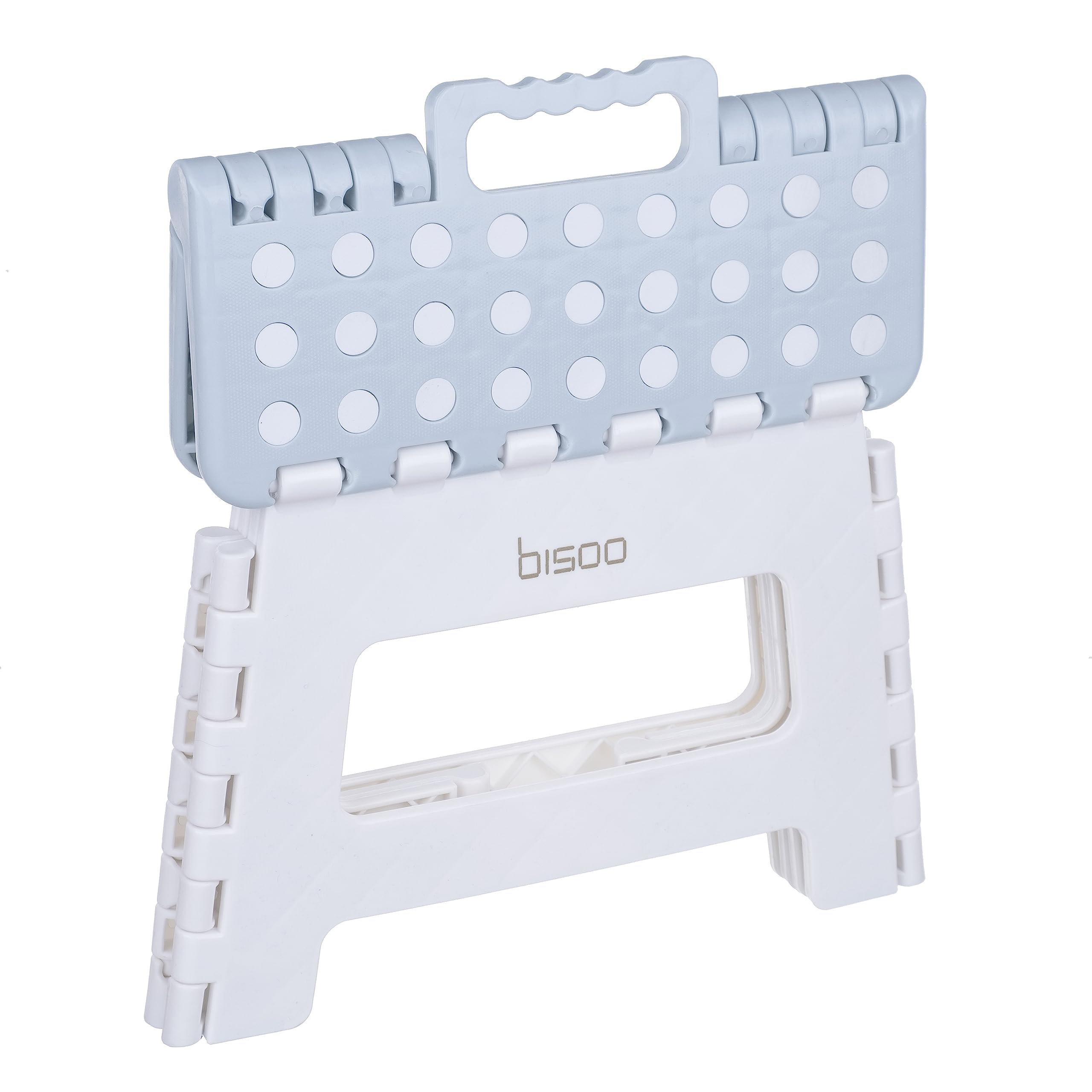 Bisoo Step Stool - Folding Step Stool Suitable for Toddler Kids & Adults - Cute Colors for Bathroom, Kitchen & Bedroom - Portable, Non-Slip & Up to 265 lbs (120Kg) - Foldable Stool 9in / 22cm Blue