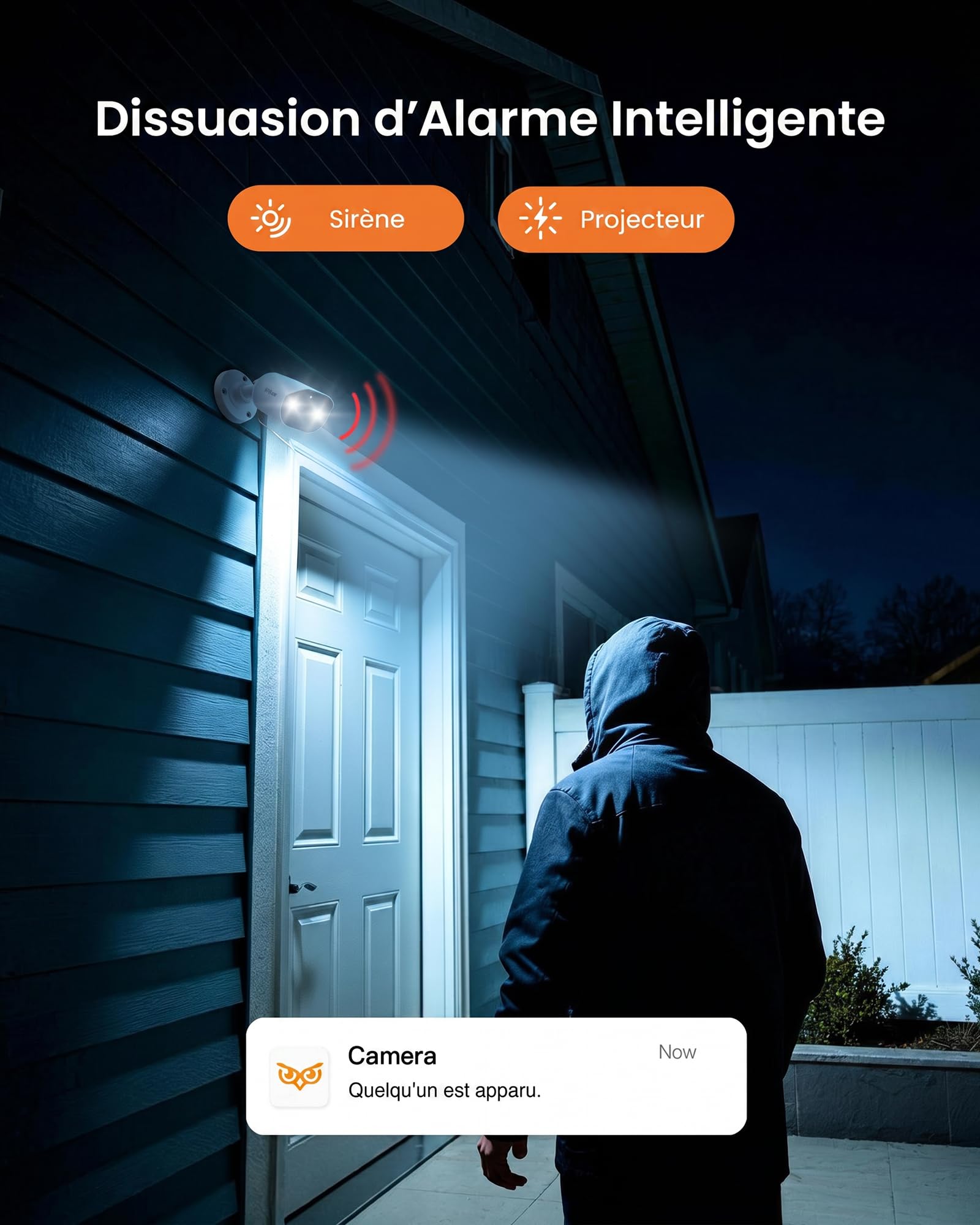 Anlapus Kit de caméras de surveillance PoE 3 MP d'extérieur avec disque dur de 500 Go, système vidéo NVR 8 CH 5 MP, 4 caméras d'extérieur 1296P, détection de personnes et de véhicules, vision nocturne | Détection IA des Personne, Vision Nocturne et Alarme