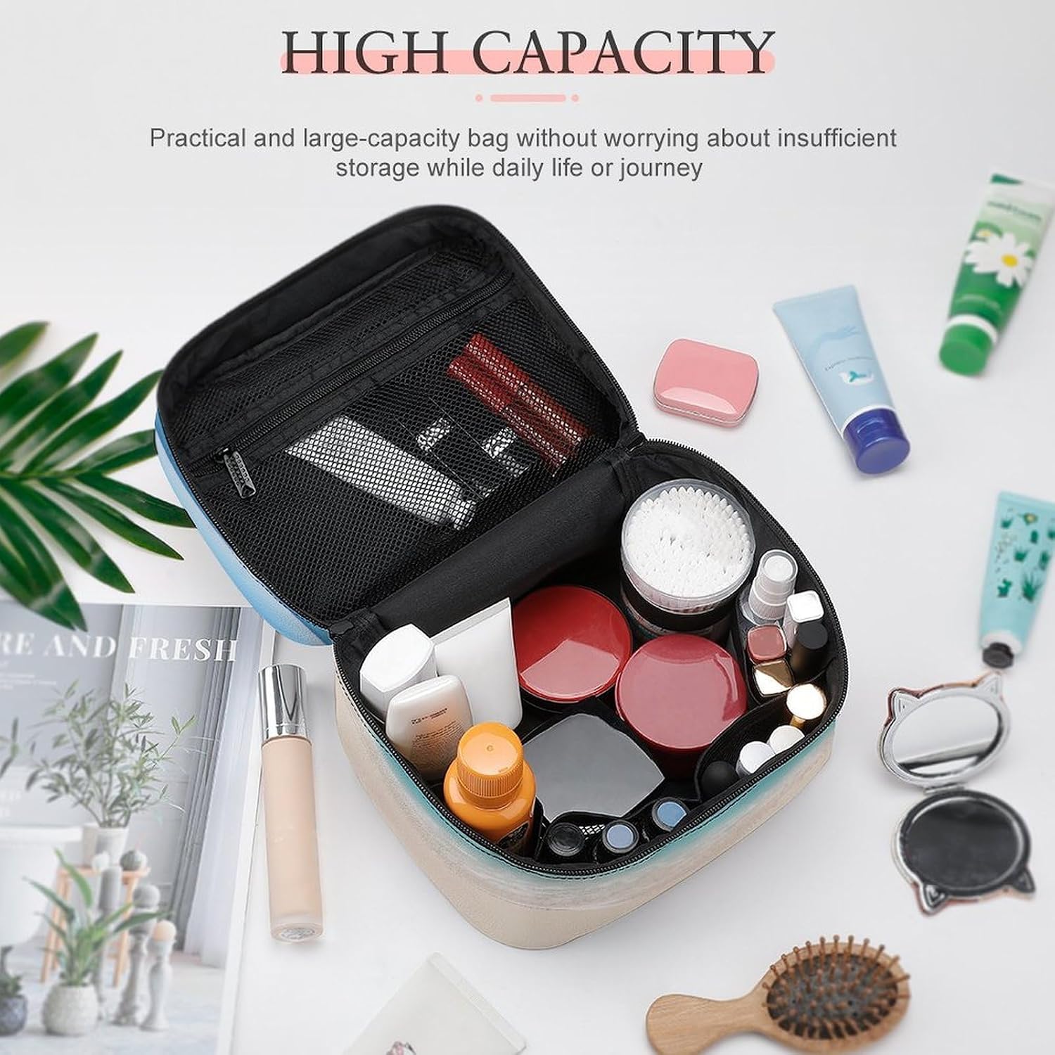 Beach Clear Sea Sand Travel Makeup Bag Cosmetic Bag Toiletry Bags image 4