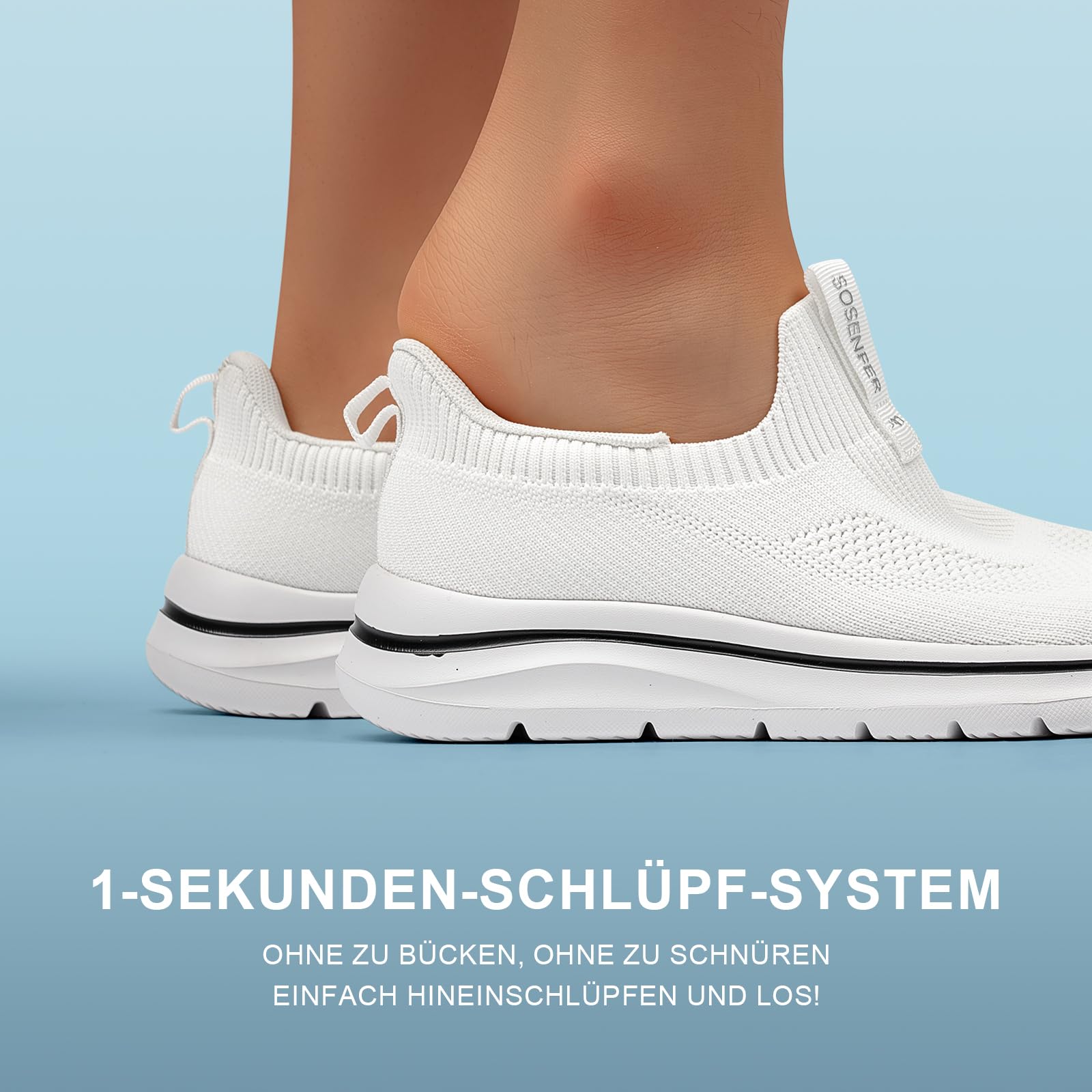 Sosenfer Slip ins Zapatos de Las Mujeres Slip on Zapatillas de Deporte cómodo Caminar Zapatos de Ocio