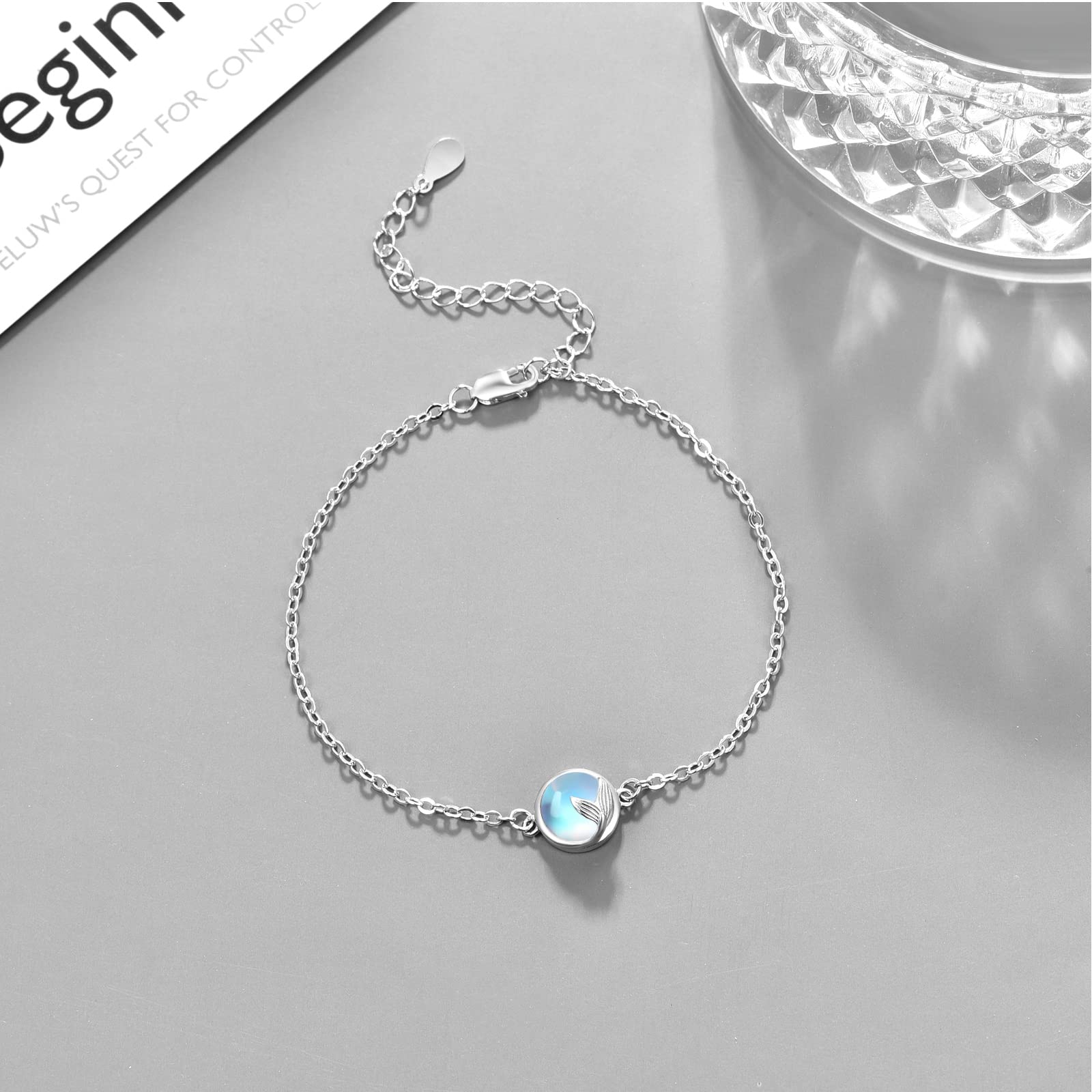 Mondstein Armband Damen/Koala Armband 925 Sterling Silber Keltische Knoten Armband Verstellbarer Regenbogen Mondstein Armkette Mädchen Keltischer Knoten Schmuck für Kinder Freundin Muttertags