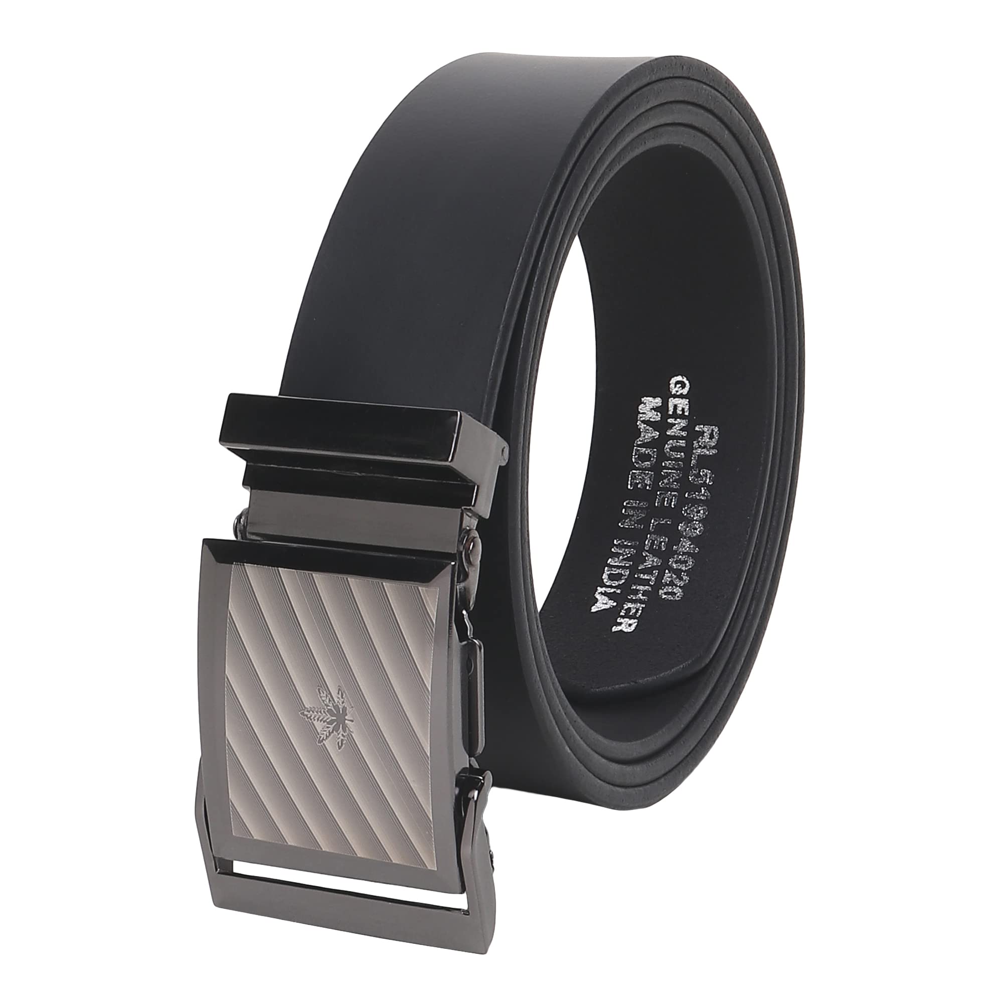 sunshopping Men’s Formal Genuine Leather Auto-lock Adjustable Belt (JAFA-57-BL)-picture-28
