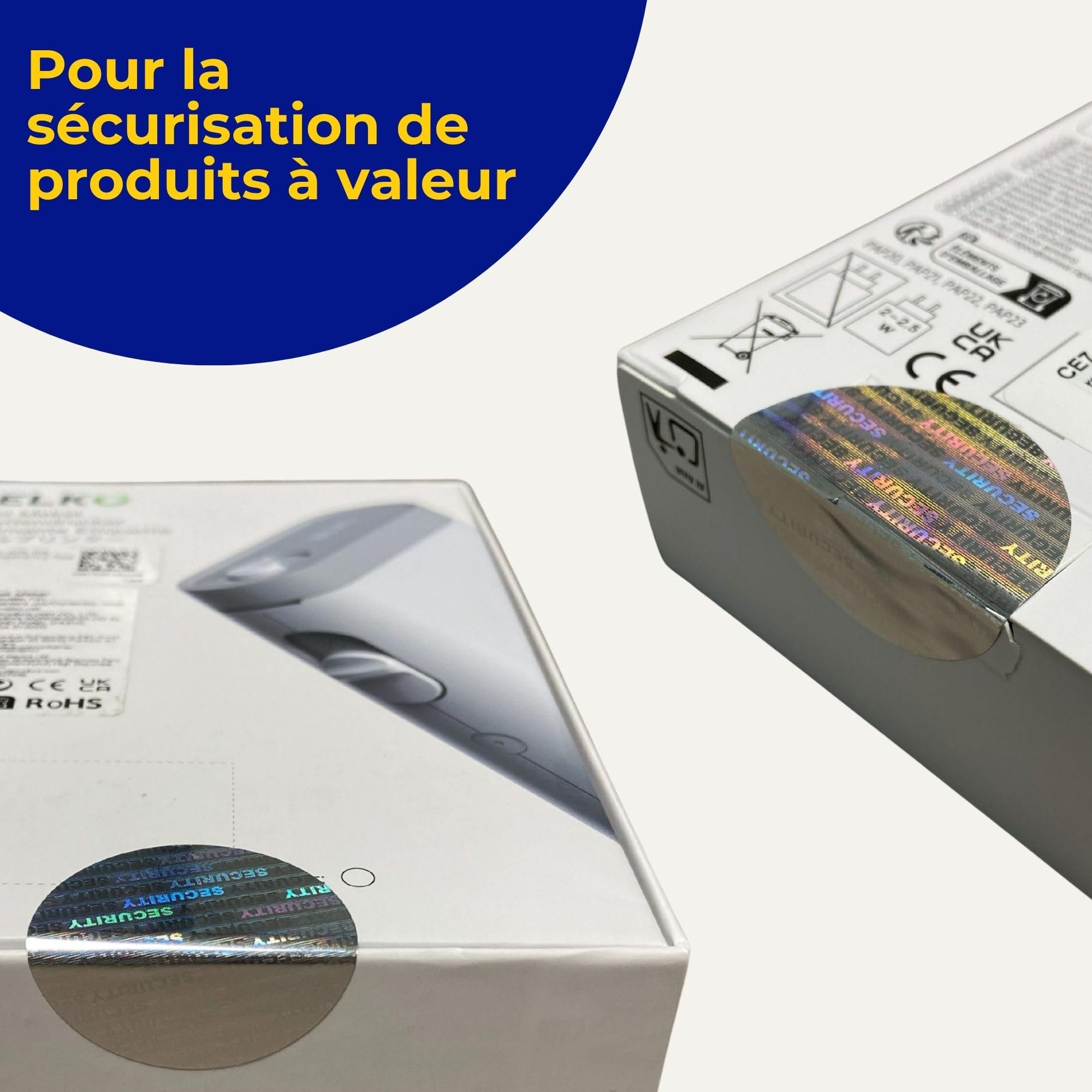 AVERY - 1000 étiquettes holographiques de sécurité Ø37 mm, VOID avec transfert, autocollants polyester inviolables compatibles impression laser, anti-fraude et anti-contrefaçon
