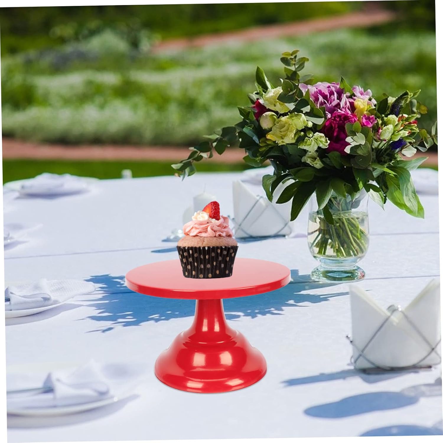 Mikinona Iron Cake Stand Cake Rack Macaron Stand Christmas Decor Dessert Cupcake Display Tray Plate Gold Cake Stand 8inch Red Vintage Decor Party Cake Holder Storage Rack Multifunction