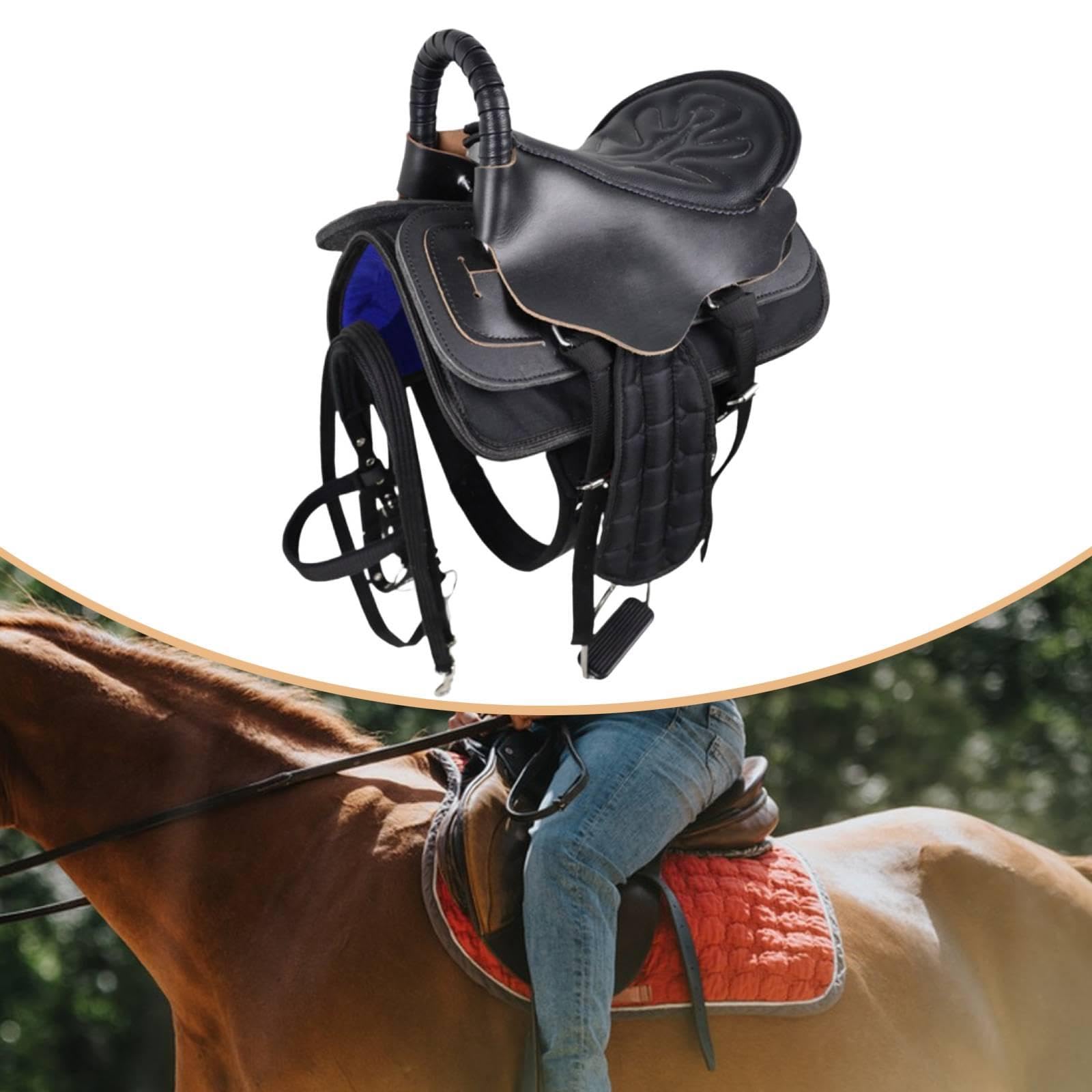 rockible Juego de Silla de Montar para Caballo, Asiento de Equitación, Fácil Montaje, Accesorios Deportivos, Antideslizante, Cómodo, Equipo de Equitación, Acol