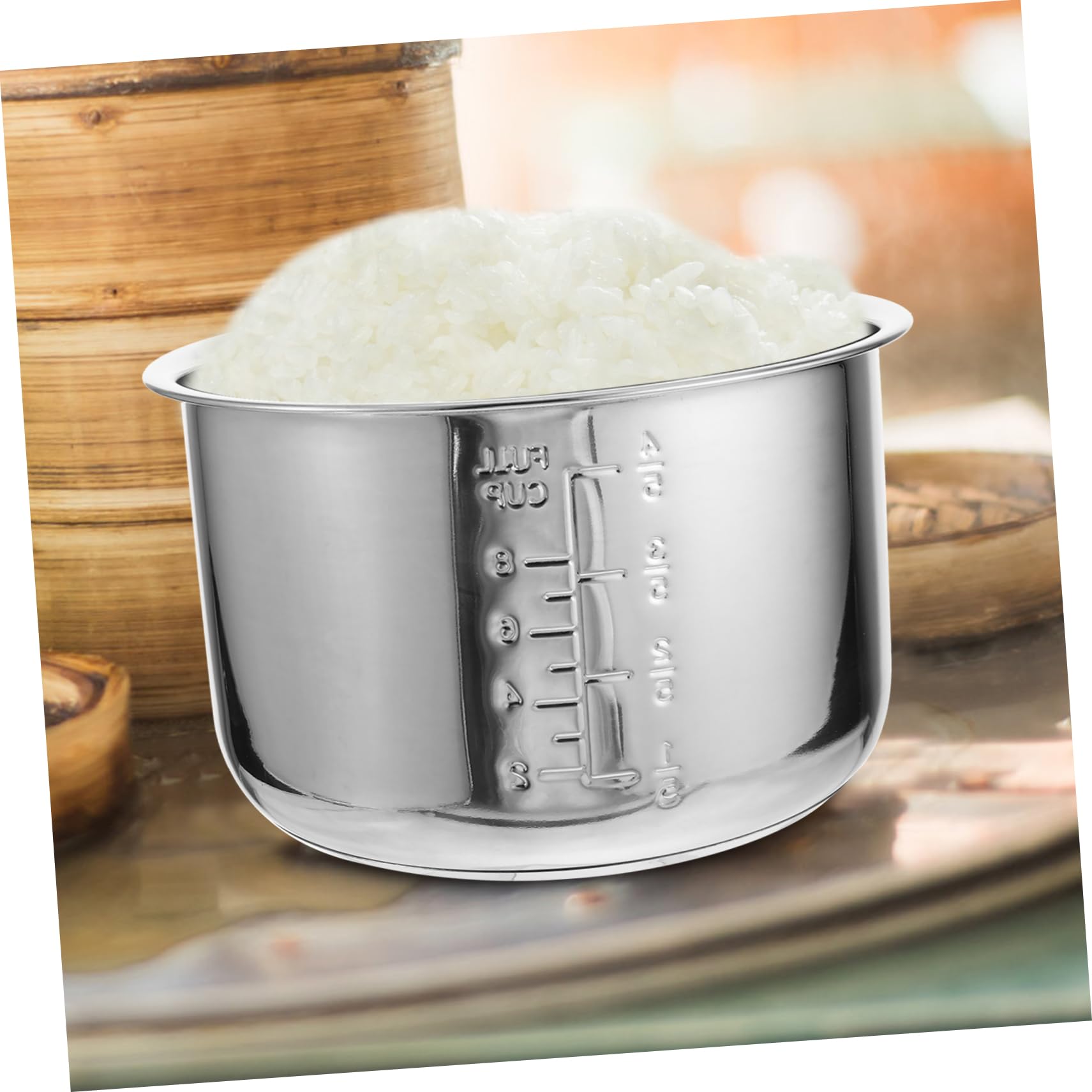 Olla Interior de Acero Inoxidable de 4l para Cocina Eléctrica Buena Transferencia de Calor y Diseño Práctico Adecuado para Uso Diario Cocina