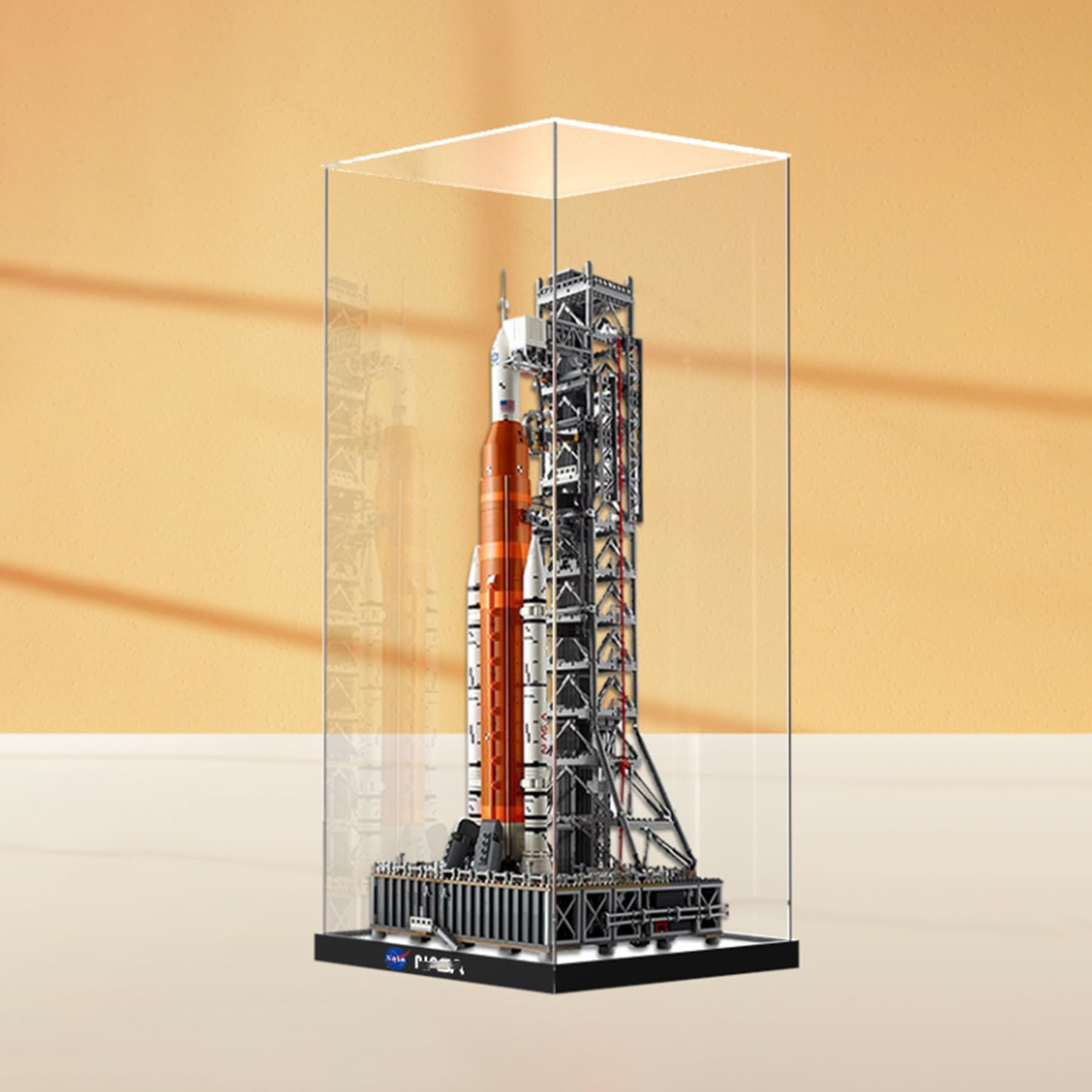 XNSHENGXAN Acrylic Display Case Compatible to Lego #10341 Artemis Space Launch System (13.7*13.7*29.5in), Display Cases for Collectibles, Sturdy Protection for Your Collectible,High Base
