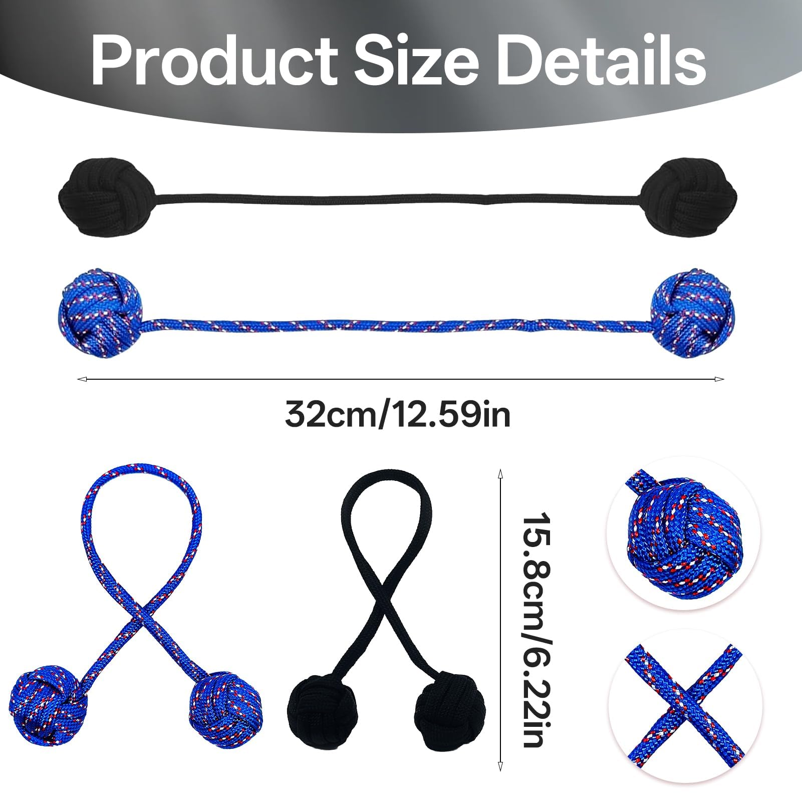 Pack De 2 Juguetes Fidget De Cuerda De Paracaídas – Antiestrés Giratorio, Sensorial Para Aliviar La Ansiedad Y Ejercitar Los Dedos