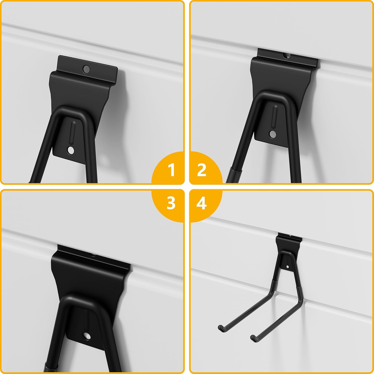 Heavy Duty Slatwall Hooks 40PCS - Black Garage & Workshop Organizers for Standard Panels​​