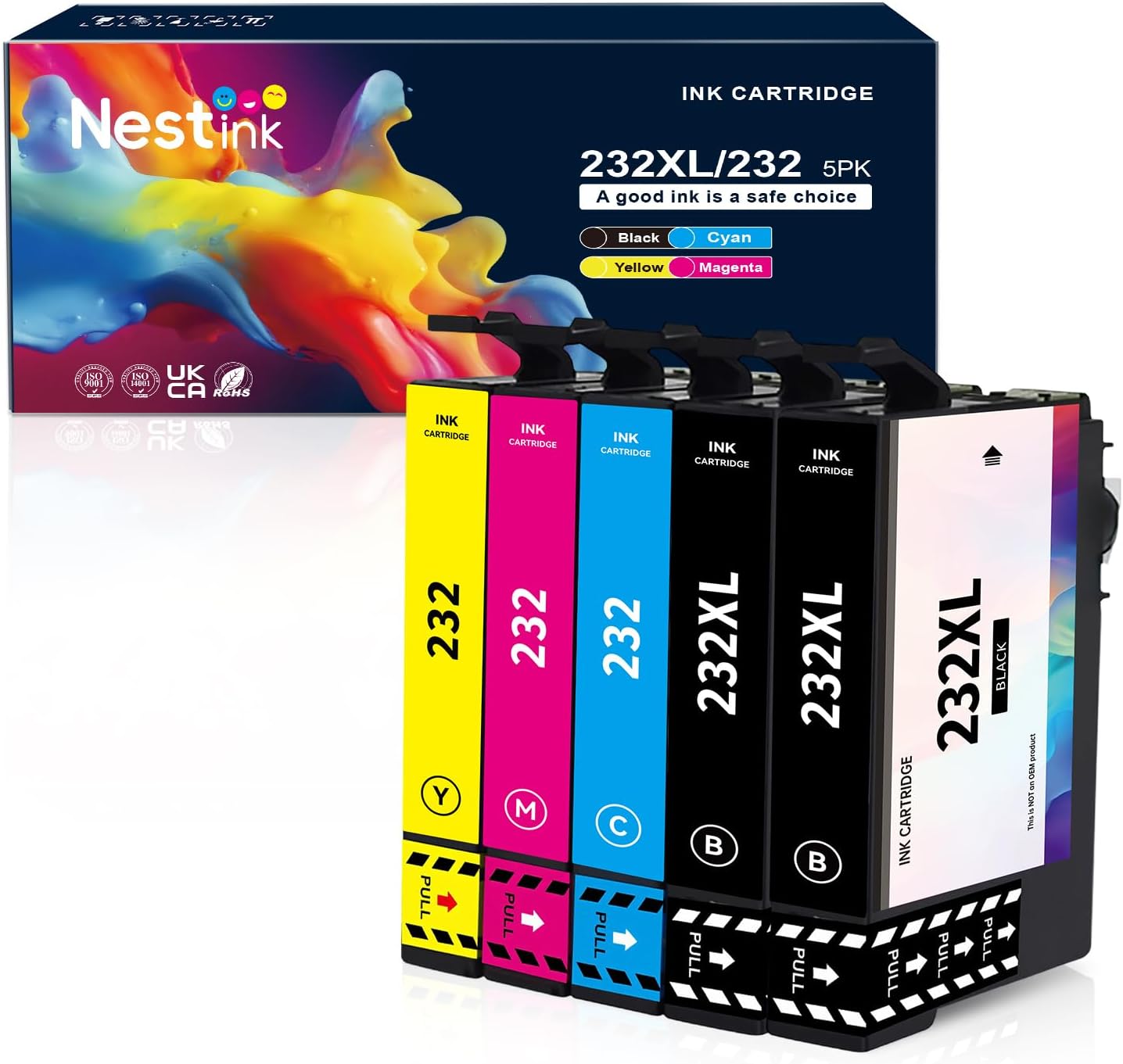 232XL Ink Cartridges Combo Pack Remanufactured Replacement for 232 Ink Cartridge 232 XL T232XL for WF-2930, WF-2950, XP-4200, XP-4205 Printer Ink (2 Black, Cyan, Yellow, Magenta 5 Pack)
