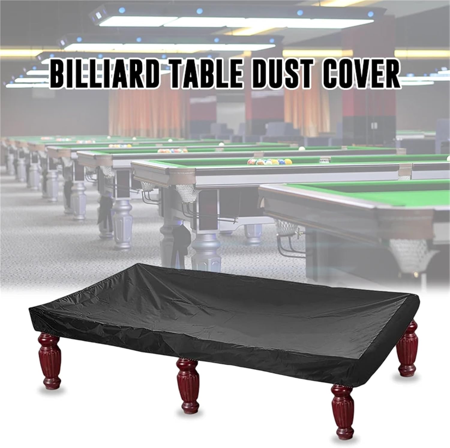 Pool Table Cover Waterproof Billiard Table Dust Cover Protector Furniture Black Accessories(245x140x20cm)