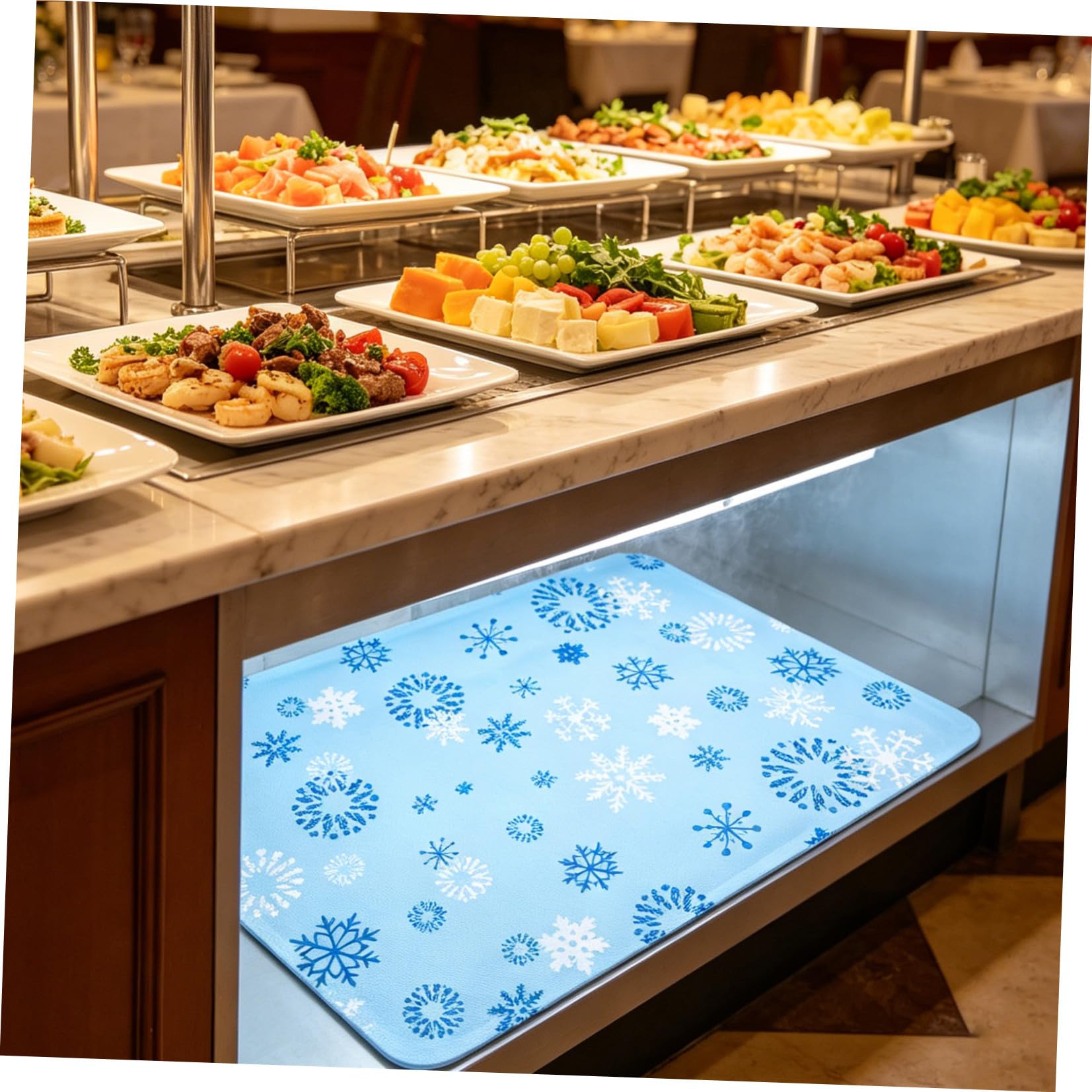 2 Pezzi Tappetini Resistenti Alimenti per Riutilizzabili e Refrigeranti Facili da Pulire per Conservazione del Buffet Cibo