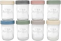 Vista 12 de WeeSprout Tarros de vidrio para almacenamiento de alimentos para bebés con tapas (4 onzas, 6 unidades) para aperitivos, puré, recipientes pequeños