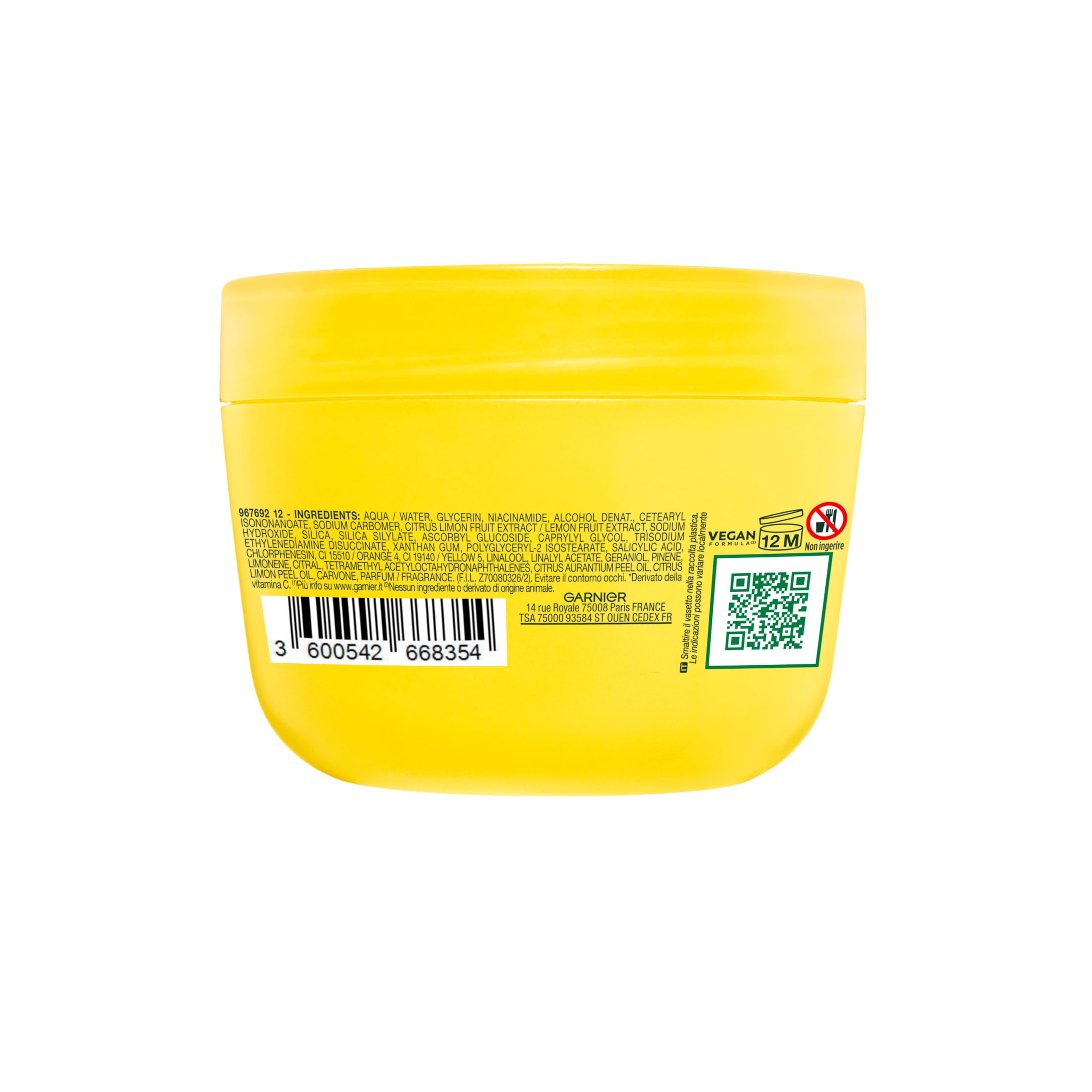 Garnier Vitamina C Fresh and Bright, Crema Sorbetto Idratante Anti-Macchie, Texture Fresca e Ultra Leggera, Con Niacinamide e Vitamina C, Formula Vegana, 85 ml