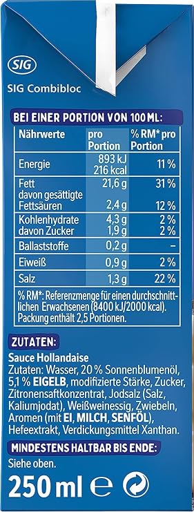 Sauce Hollandaise - 250 ml - Thomy - Germany