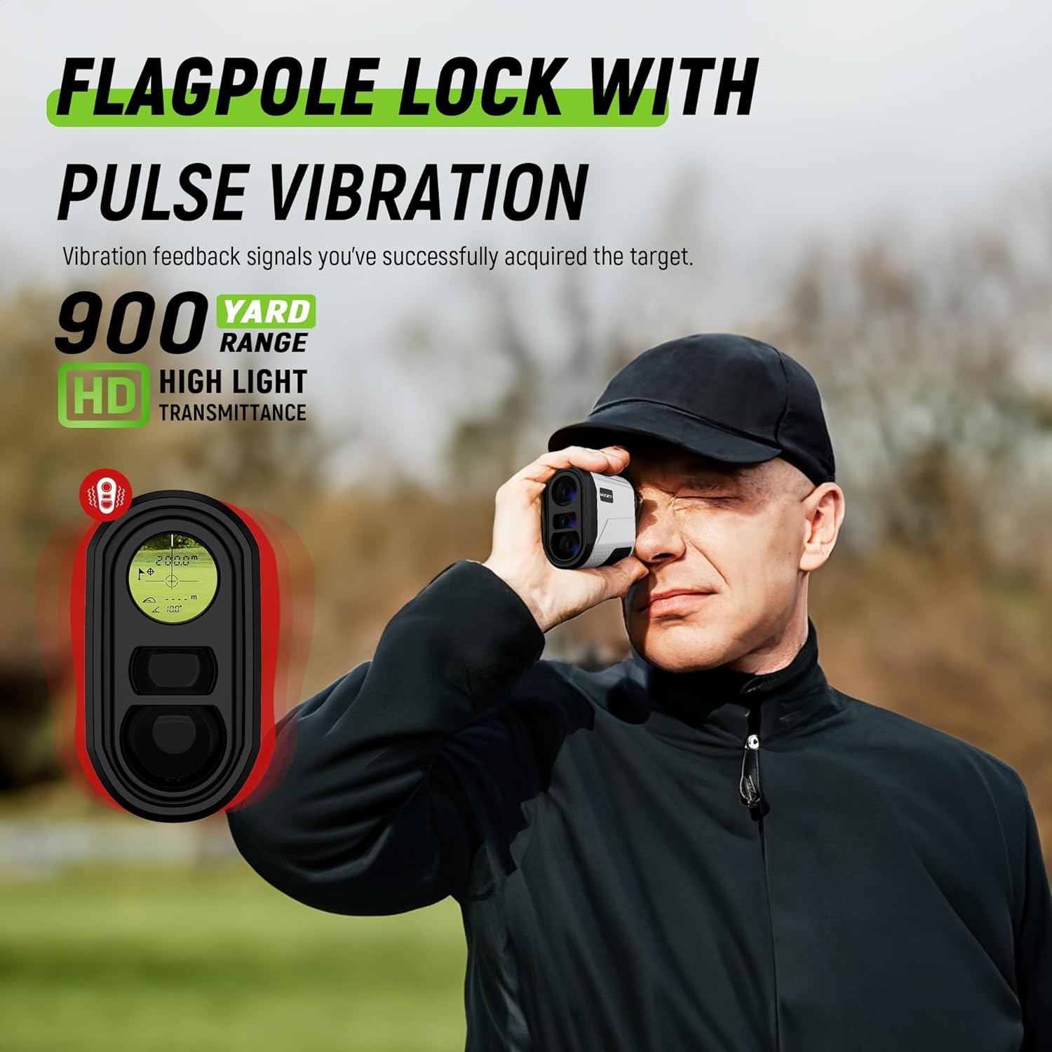 Golf/Hunting Rangefinder 6.5X Magnification Waterproof Range Finder, Distance Measurement, Slope Compensation,Speed Modes, Lightweight, for Hunting, Golfing and Shooting