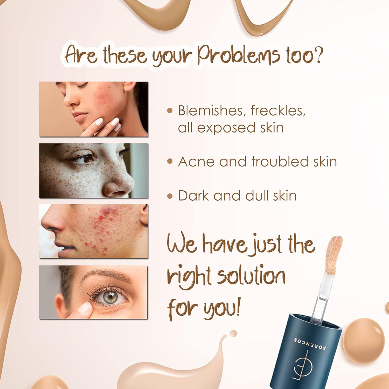 FORENCOS Tattoo Waterproof Scar Concealer | Korean Cosmetics, Ultra-lightweight, Waterproof Concealer (02 Natural Beige) : Beauty & Personal Care