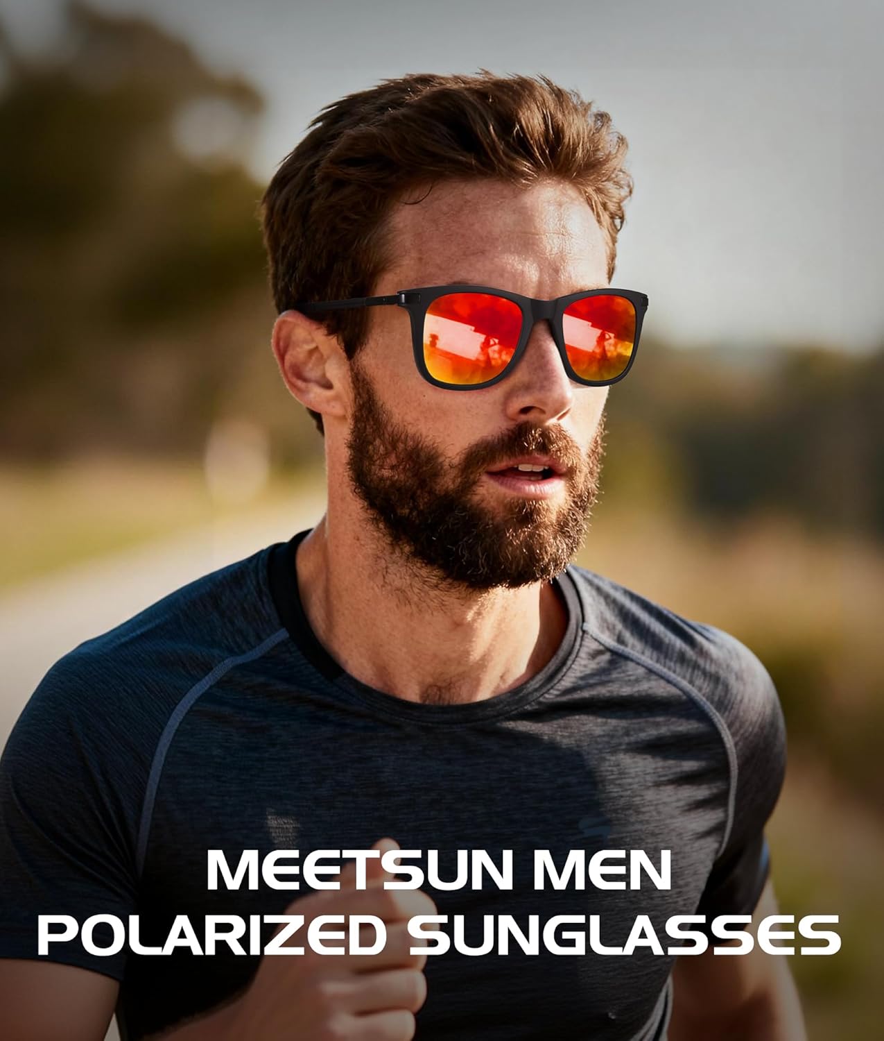 MEETSUN Polarized Sunglasses for Men Classic Retro Square Frame UV Protection Sunglasses for Fishing Driving