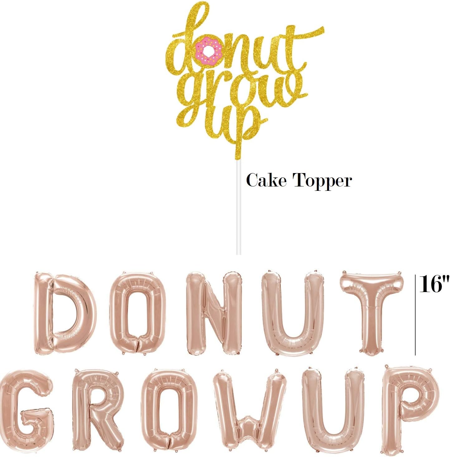 Serves 30 Complete Party Pack Donut Party 9" Dinner Paper Plates 7" Dessert Paper Plates 9 oz Cups 3 Ply Napkins Cake Topper Table cover Donut Grow Up Balloon Donut Theme Party - Image 8