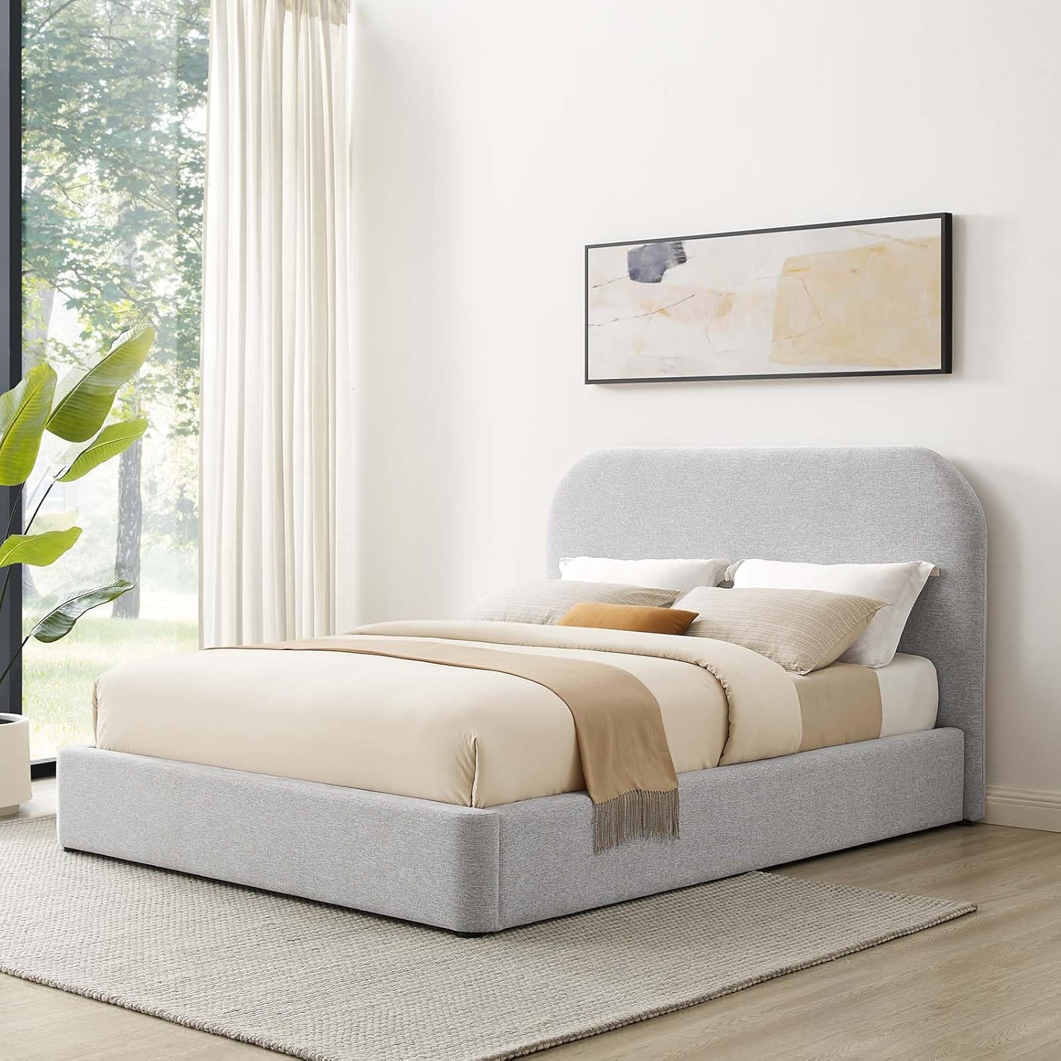 Curved Upholstered Bed Frame