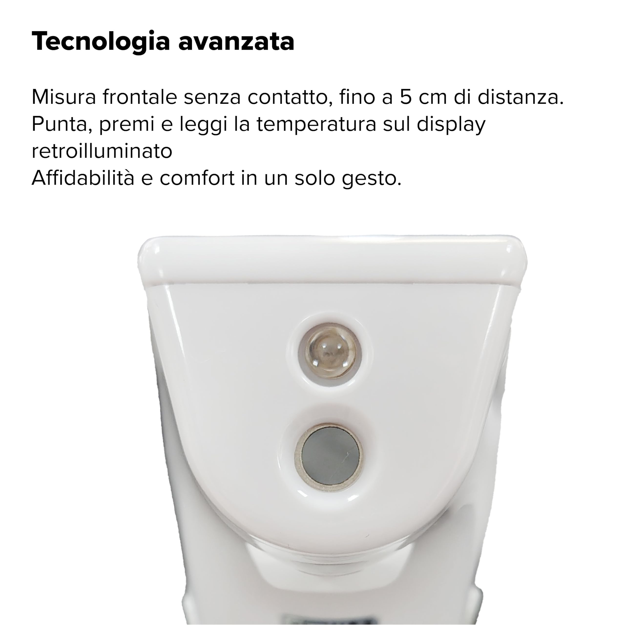 Termometro Frontale Infrarossi - Misurazione in 3 secondi | Termometro Infrarossi per Neonato Bambini Adulti | Senza Contatto | Allarme Febbre >37.5°C | Display LCD | Clinicamente Testato