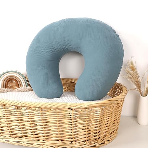 Miniatura 6 de Hooyax Juego de 2 fundas de almohada de muselina de lactancia, suaves y transpirables, fundas de lactancia para almohadas de lactancia, adorable