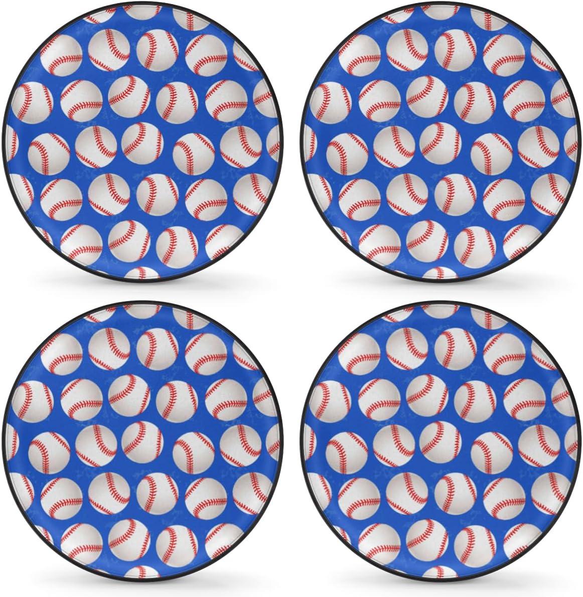 Baseball Theme Tire Covers Portable Spare Tire Cover Soft Durable Waterproof Dustproof Set of 4 Bags 16 Inches for Car Truck SUV Trailer Camper