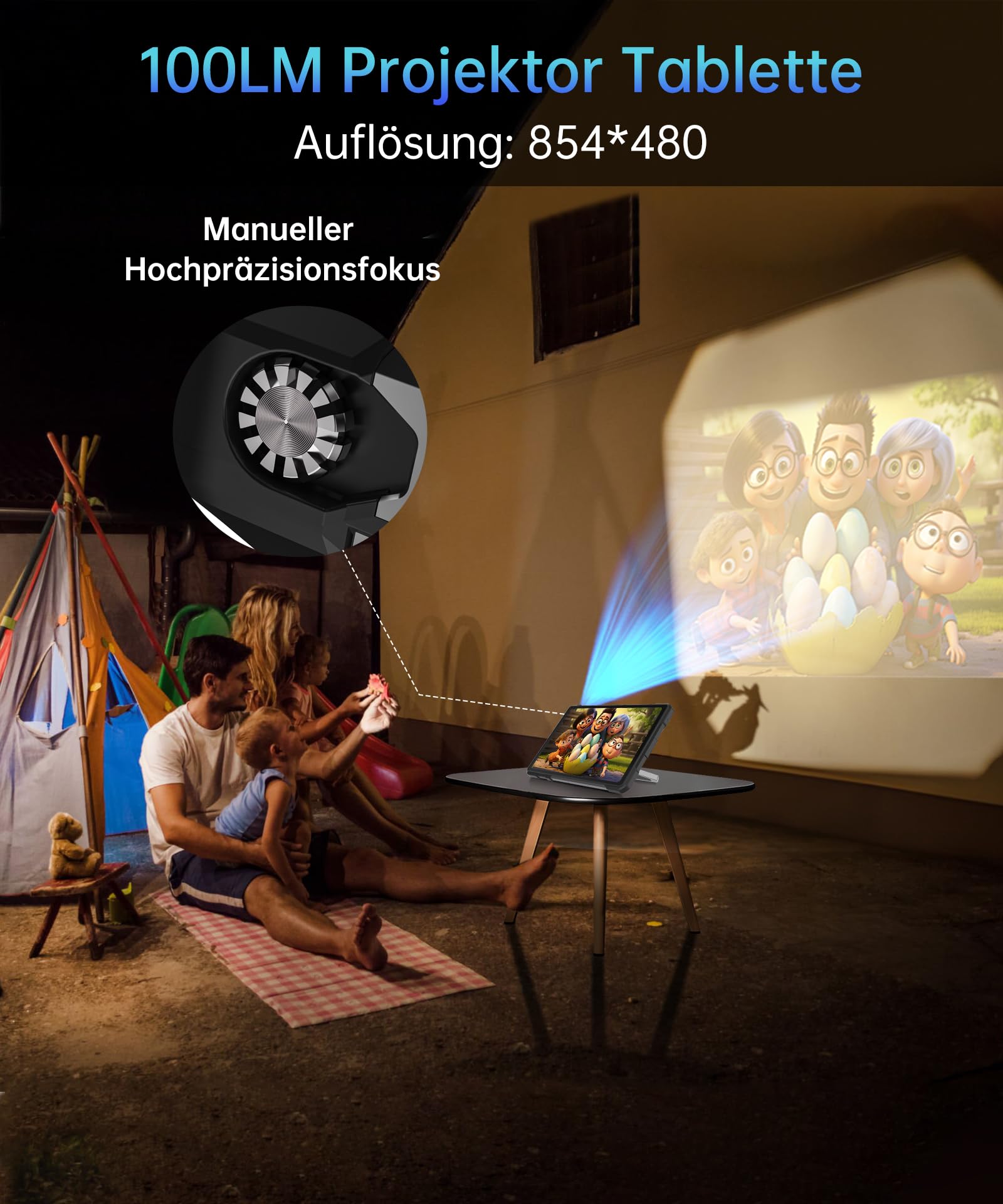 8849 Tank Pad E Android 14 4G Outdoor Tablet mit 21.000 mAh Großer Akku | 10.95’’ Großes Display, Built-in 100-LM-Projektor, IP68 Wasserdicht Staubdicht, 512GB Rugged Robustes Tablet Mit Ständer OTG