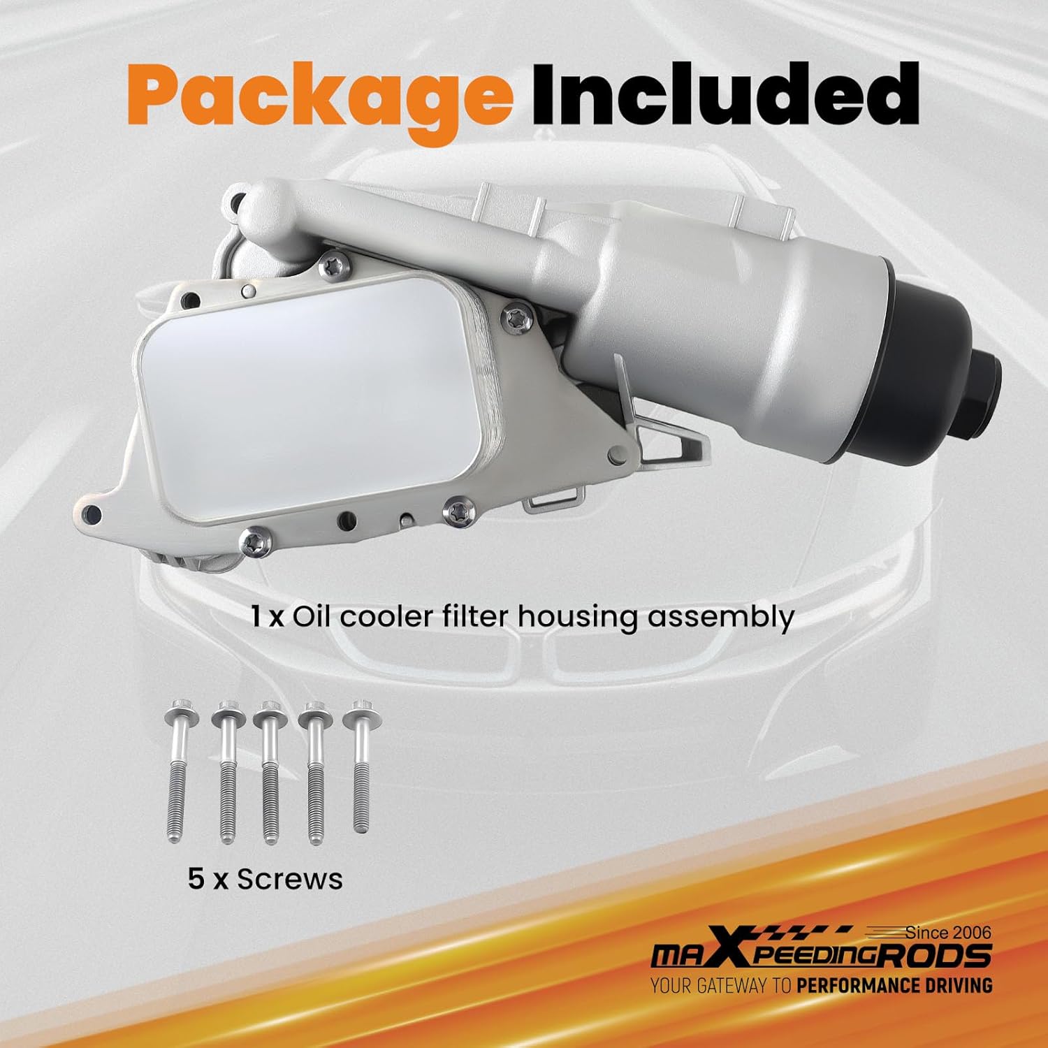 maXpeedingrods Aluminum Oil Cooler Filter Housing Assembly 11428511391 for BMW i8 2014–2020 X1 2016–2020 X2 2018–2020, for Mini Cooper 2014–2020 Clubman/Countryman 2017–2020# 11428585235