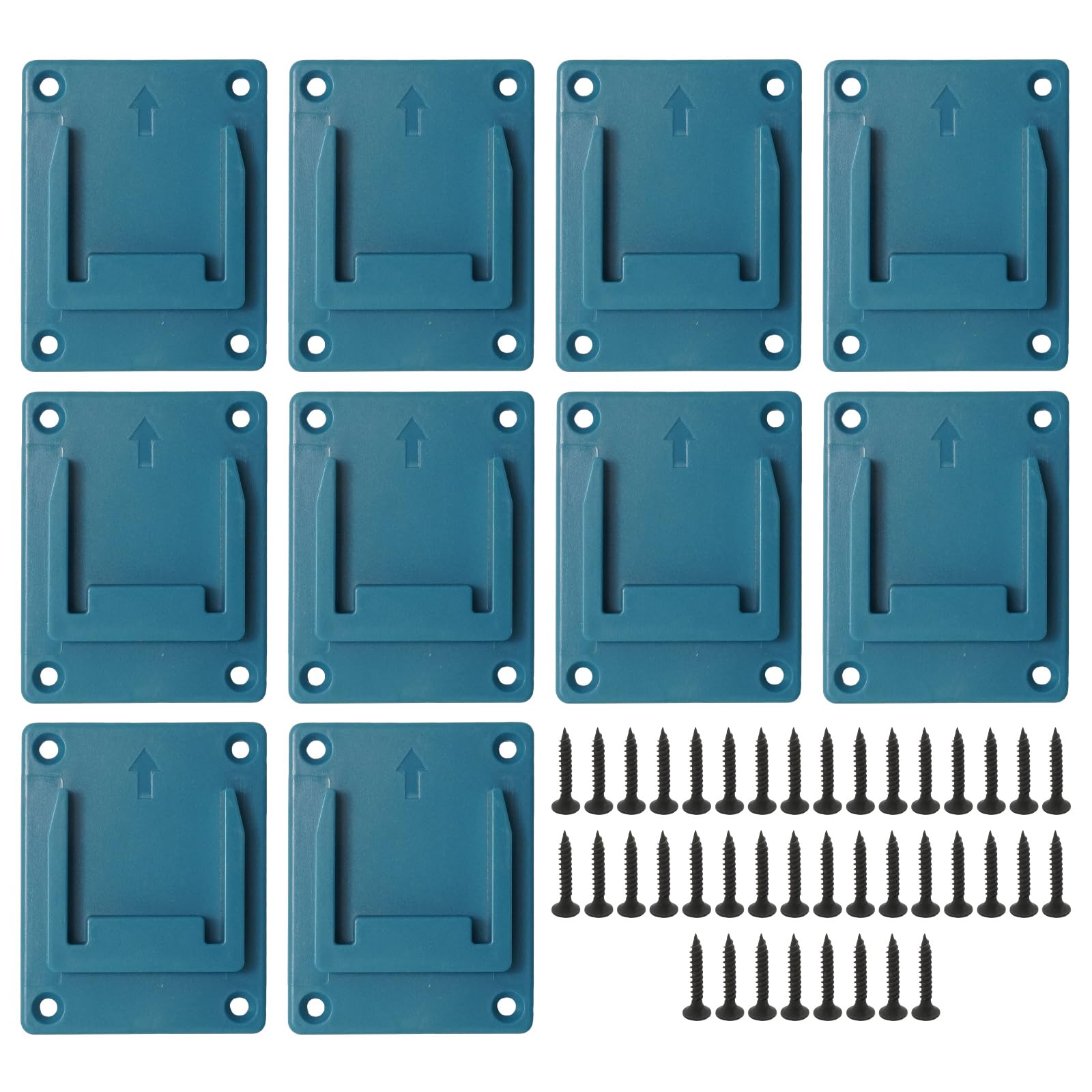 Hoypeyfiy 10 Pack Tools Drill Mount Holder, Holder Dock Hanger with 40 Screws, Replacement for Ma-Kita 14.4V-18V Cordless Tools