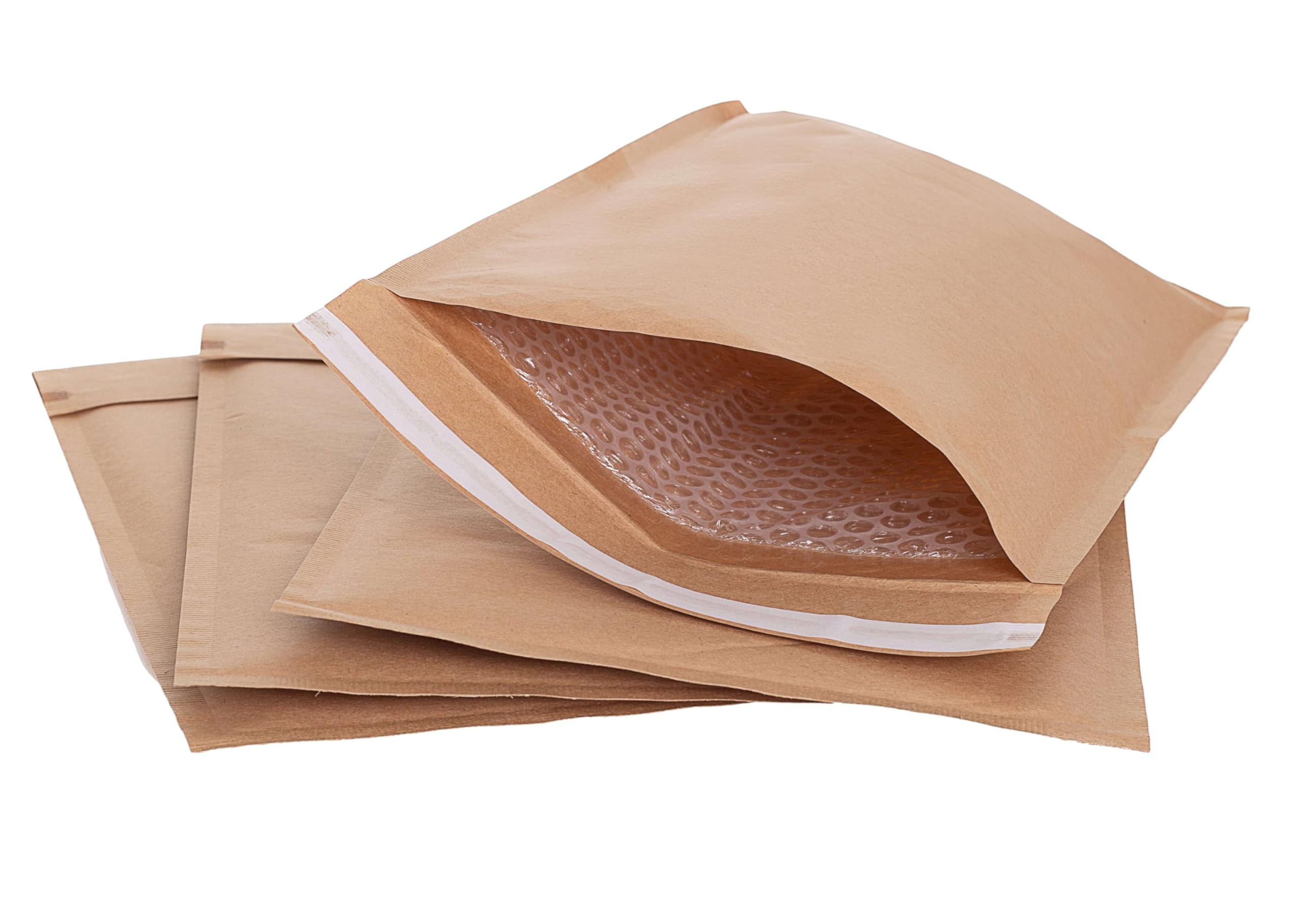 400 Luftpolsterversandtaschen G 7/ G/17, 250x350 mm, Gepolstert, Selbstklebend, Umschlag, Braun, Versandtasche für DIN‑A4+ / C4‑Unterlagen, Unbedruckt, Haftklebend, ohne Fenster (400)