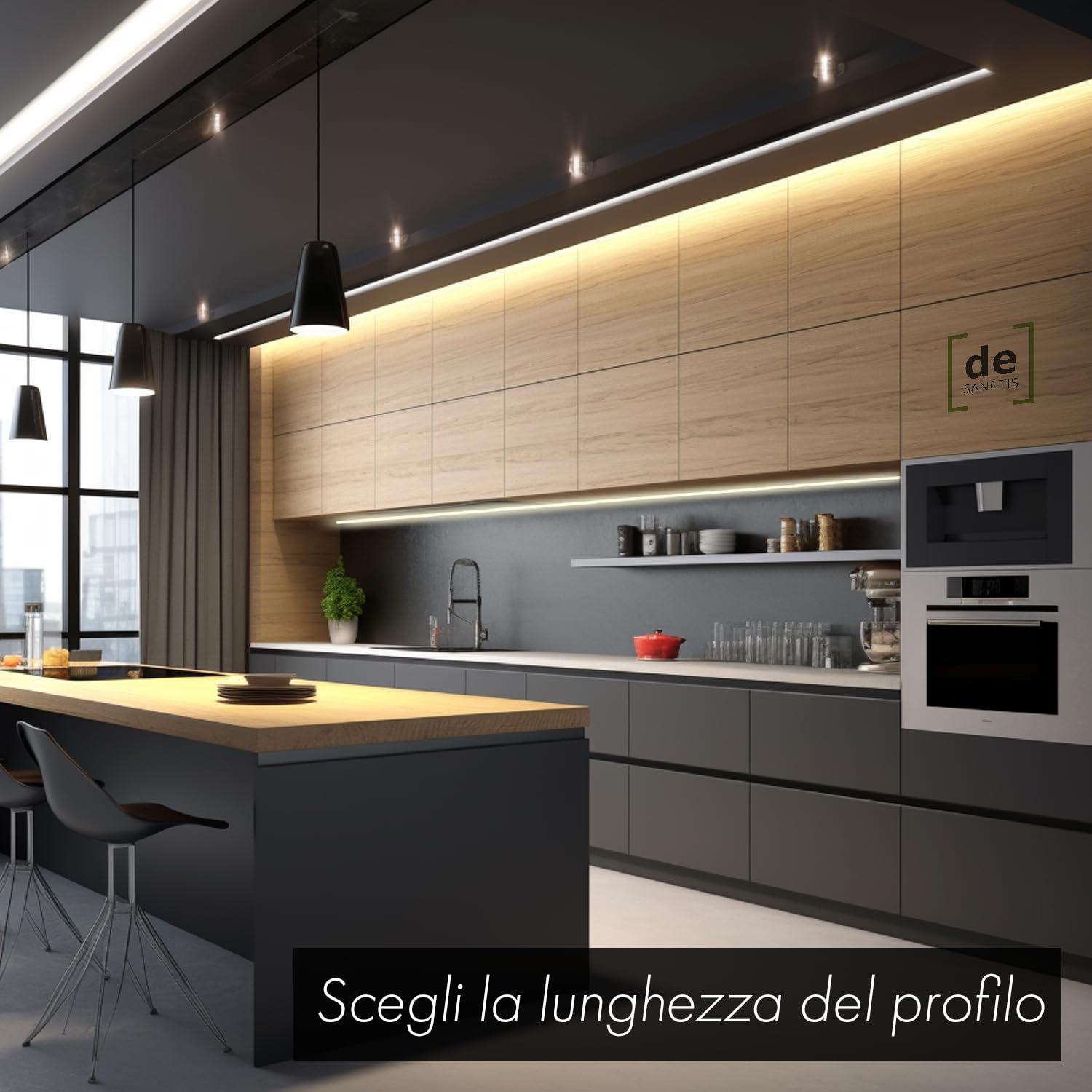 DE SANCTIS LIGHT DESIGN Barra Led con sensore di movimento 12 V Luci Notturna Luce da Esposizione Cucina,Scale, Corridoio, Garage Lampada Guardaroba (140, Luce naturale)