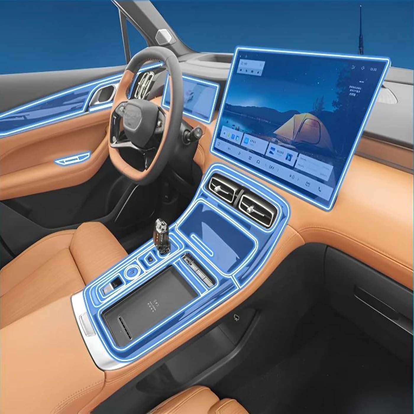 Dashboard Multimedia Navigation Transparent Protection, for Geely Boyue L 2025 Film Anti-Scratch