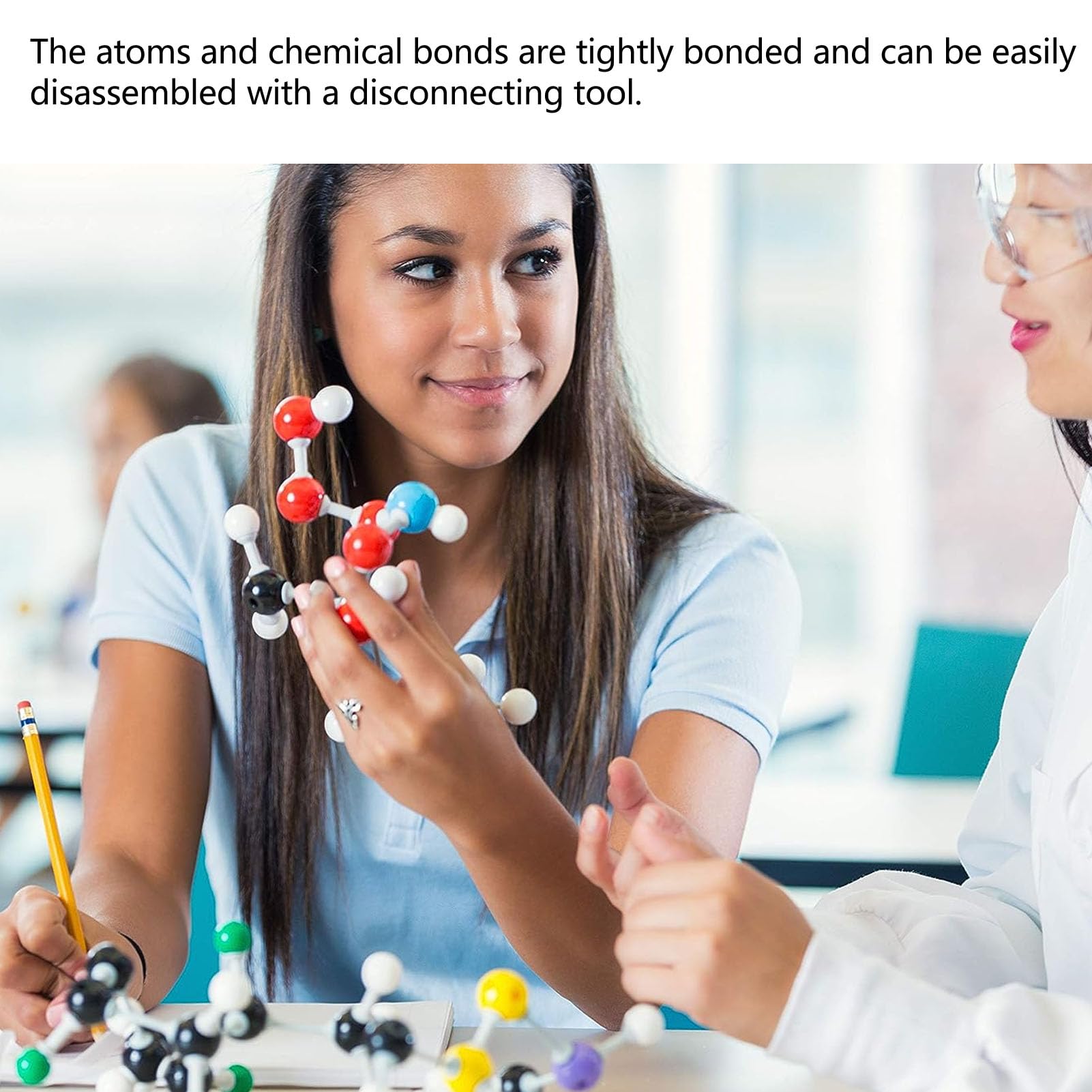 Organic Chemistry Model, Molecule Model Kit Organic Chemistry Ball Stick Scale Model Plastic Material Multifunctional for Schools, Measurement Kits