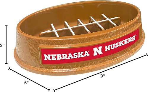 Miniatura 206 de NCAA Super-Bowl Iowa Hawkeyes - Cuenco para perros de alimentación lenta con diseño de fútbol para una digestión saludable. Cuenco antideslizante
