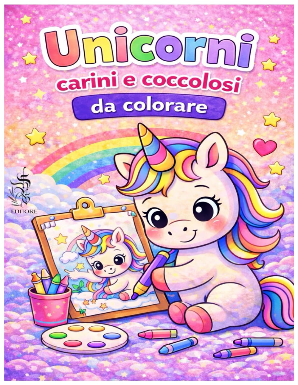 Unicorni carini e coccolosi da colorare