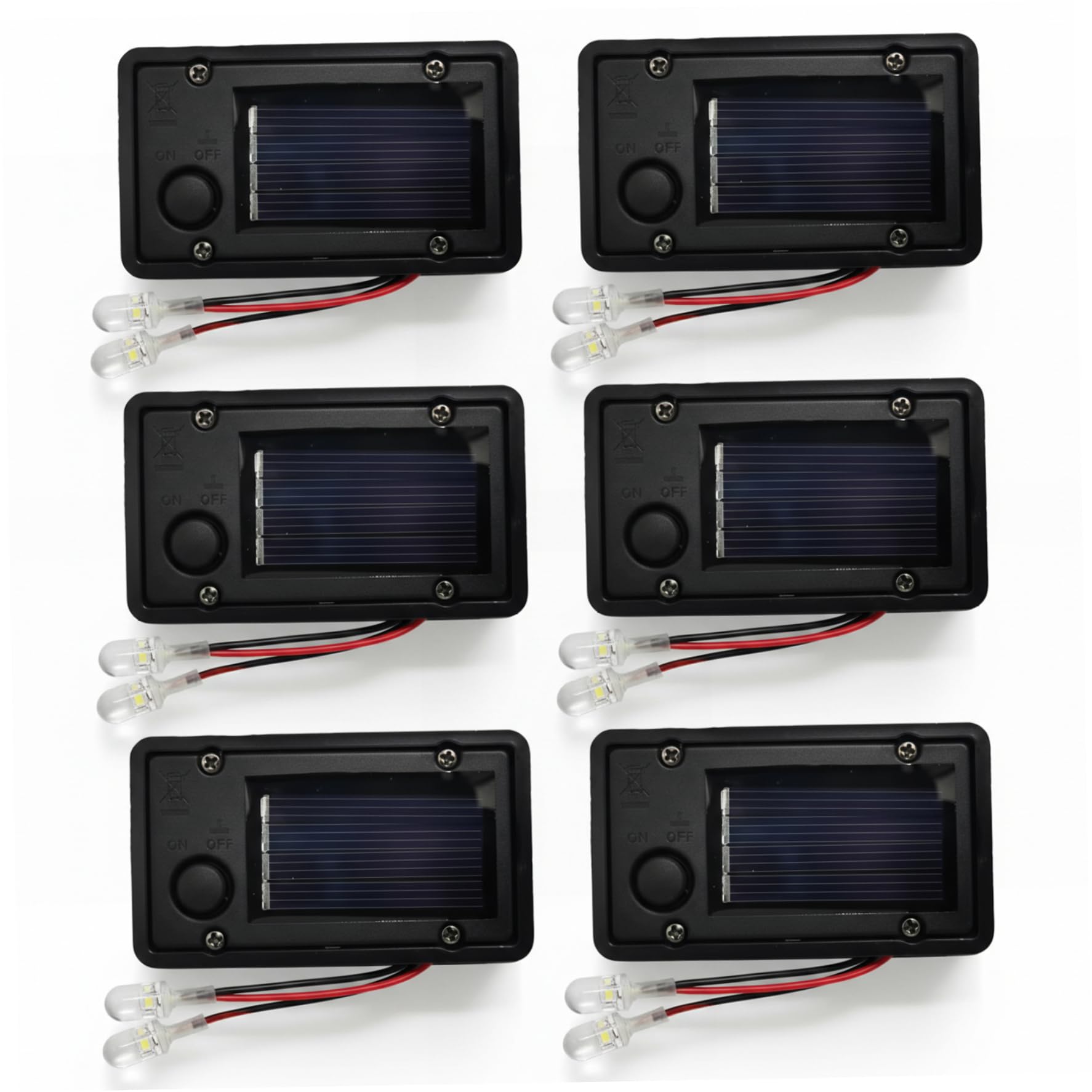 6 Pack Solar Light Replacement Tops 4x7cm Waterproof Solar Replacement Panels with Warm White LED for Outdoor Garden Pathway Lights