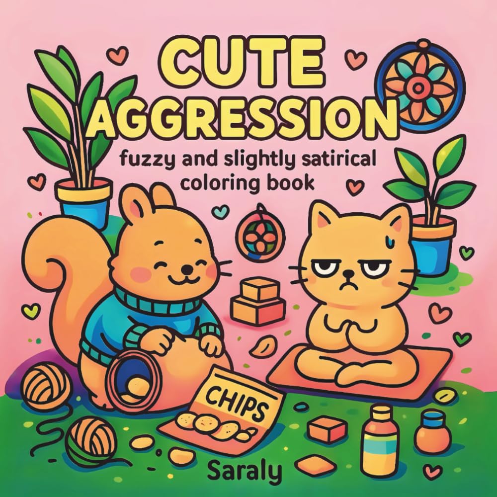 Cute Aggression: Fuzzy & Slightly Satirical Coloring Book