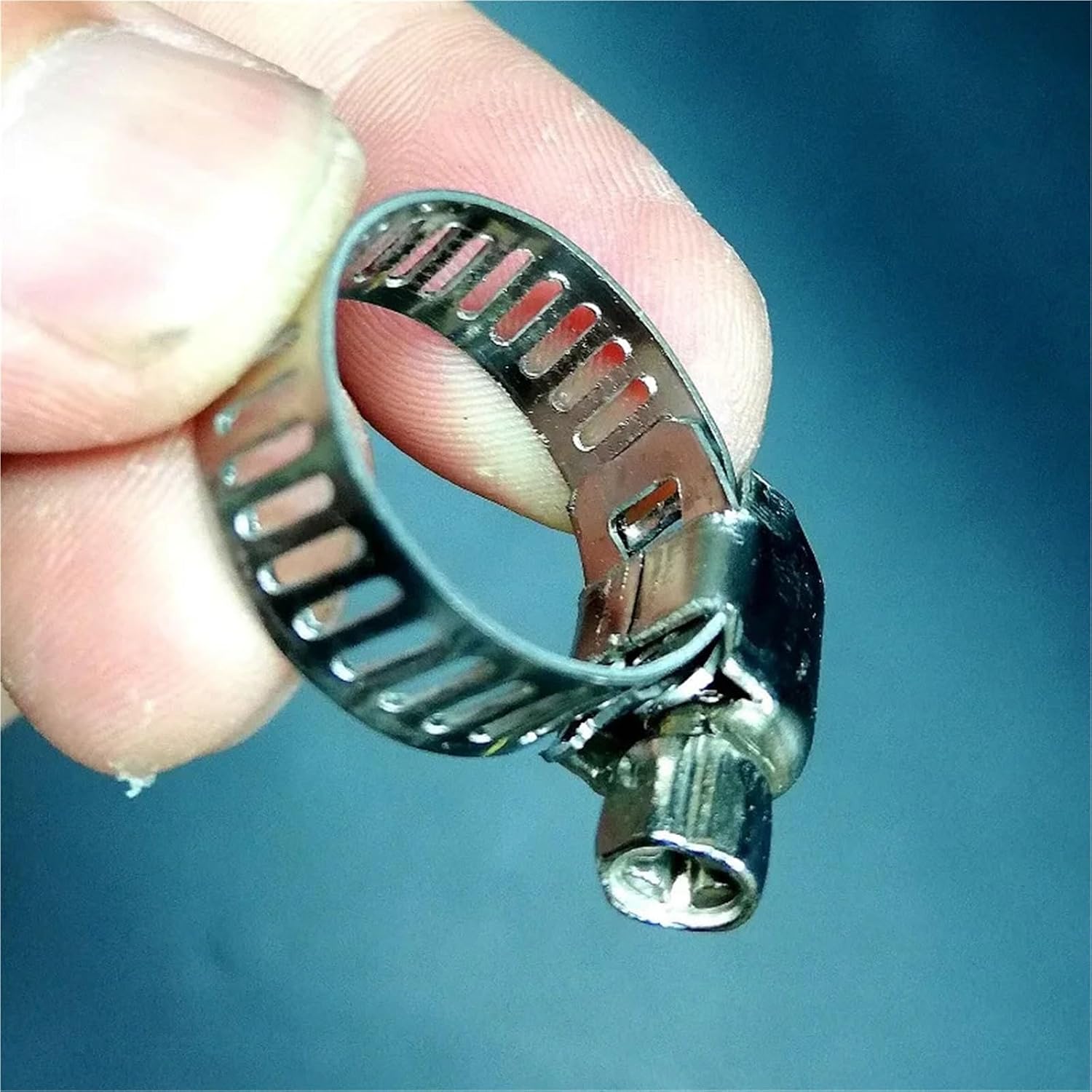Adjustable Stainless Steel Screw Band Hose Clamps Car Fuel Tube Pipe Clamp Worm Gear Plier Tools for Water and Gas Pipes(10pcs 13-19mm)