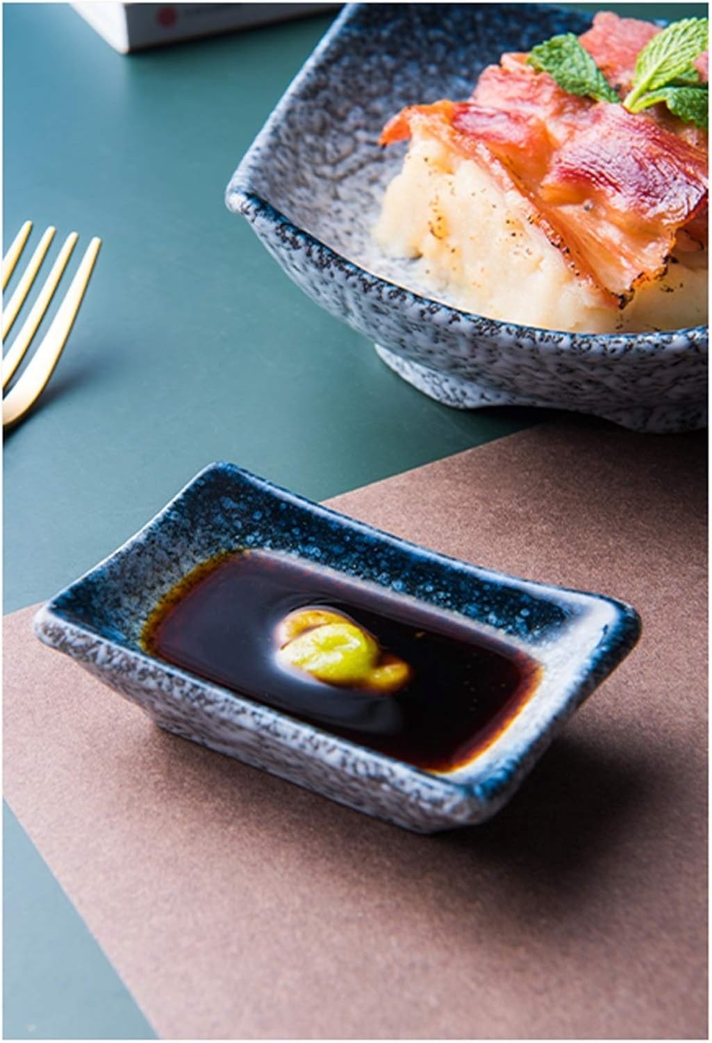 GagalU Dip Bowls Set Soy Sauce Dish/Bowls 5 Pack Japanese Style Sauce Dish - Dip Bowls Side Dish Dipping Dishes Ceramic Mini Ramekin Ideal for Soy Sauce, Ketchup, Seasoning Dipping Sauce Bowls/Dishes