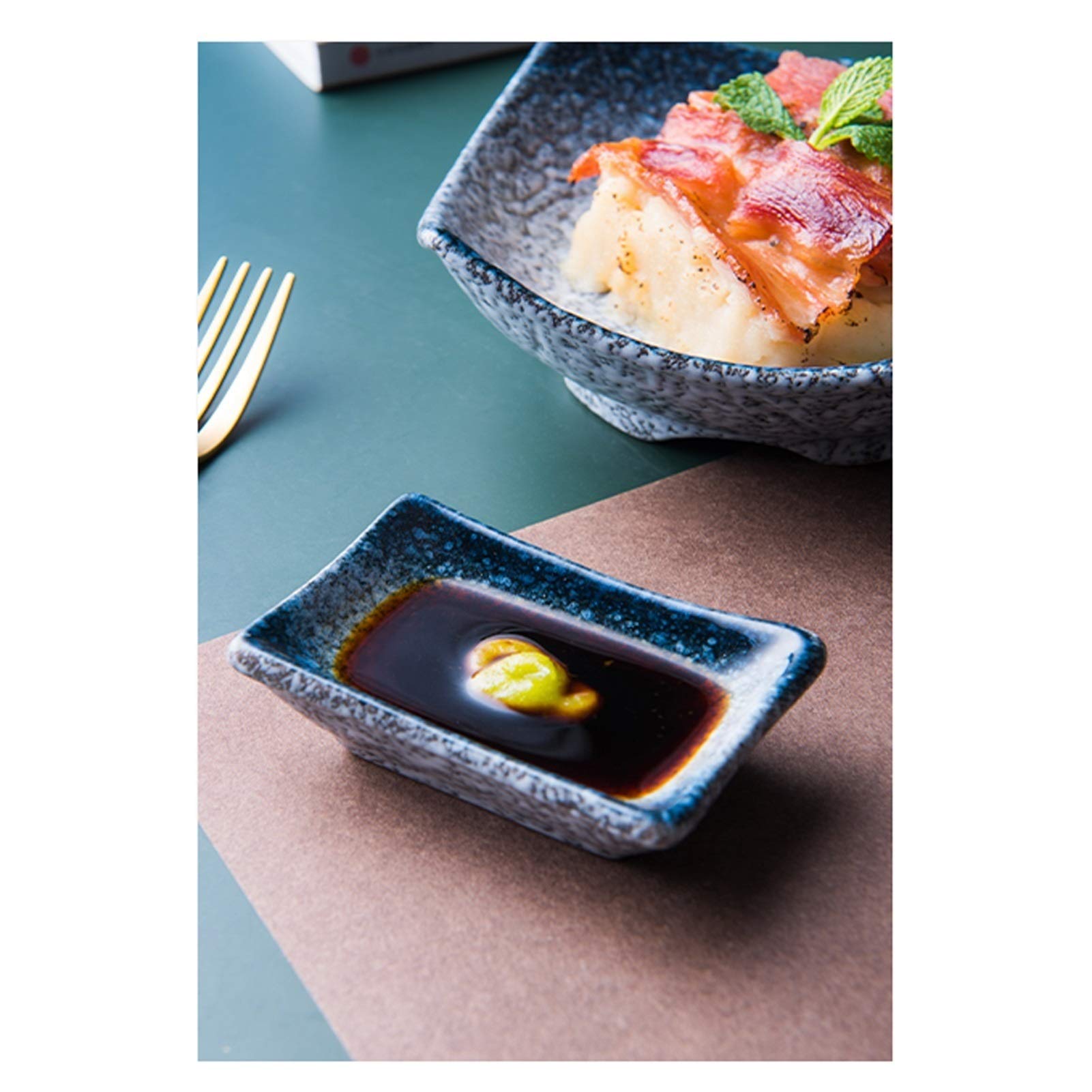 assiette snack 5 pack Sauce de style japonais - DIP Bols Côté Plaque Plats plats en céramique Mini Ramekin Idéal pour Sauce de soja, Ketchup, Assaisonnement plateau snack