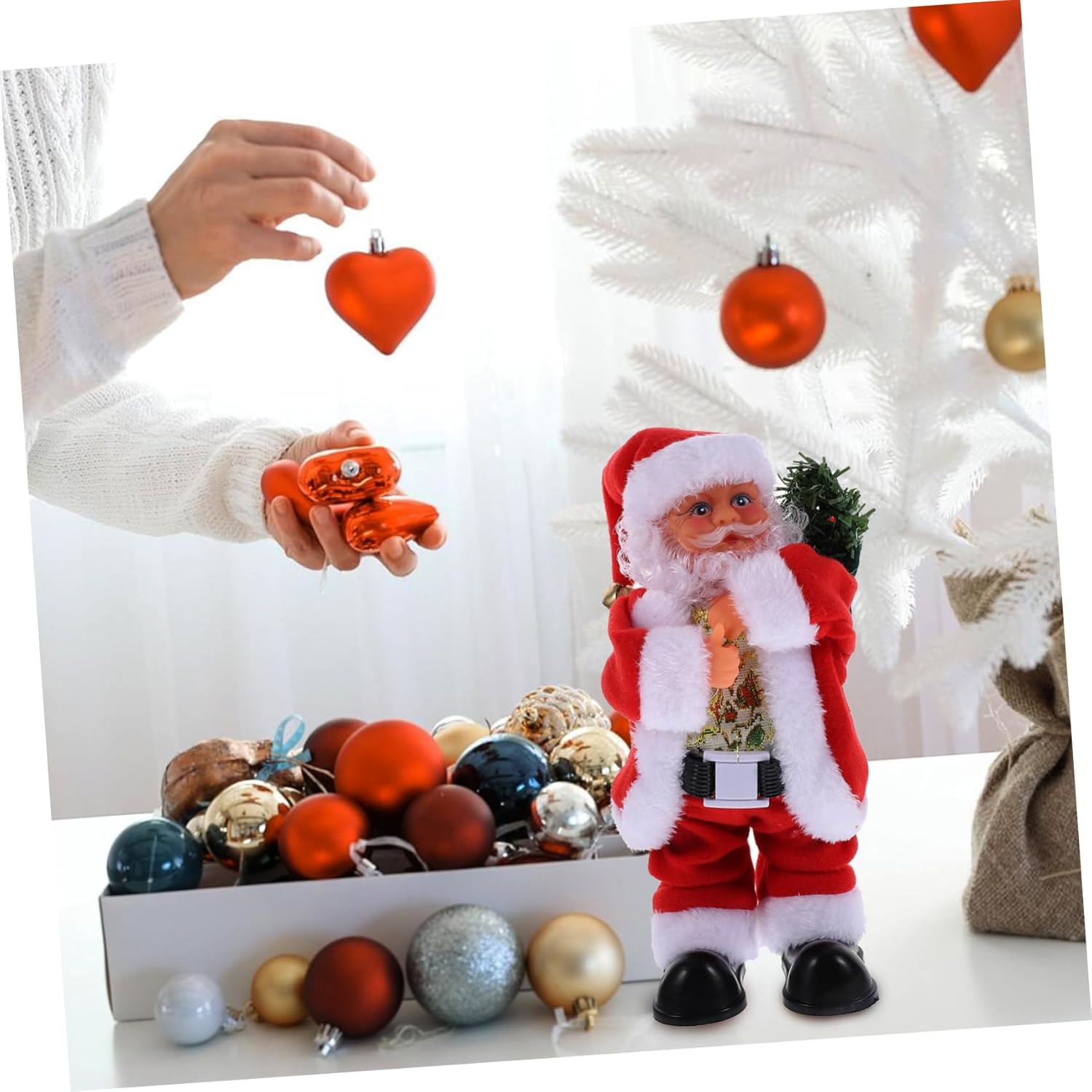 1pc Dancing Santa Claus Christmas Figure Animated Musical Electric Decoration for Holiday Parties Fun Xmas Ornament for Home Table Decor
