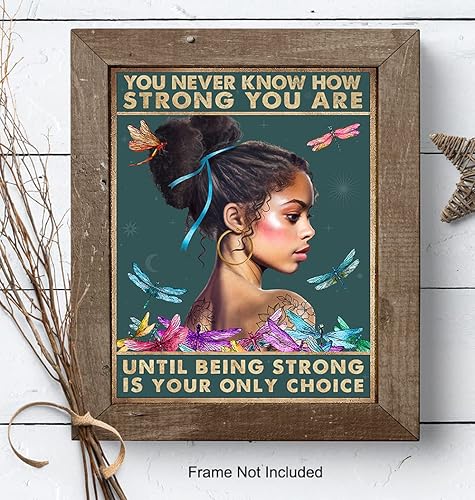 Miniatura 8 de African American Women Motivational poster - Black Girl Wall Art - African Americans Wall Decor - Dragonflies Inspirational Quotes Sayings -
