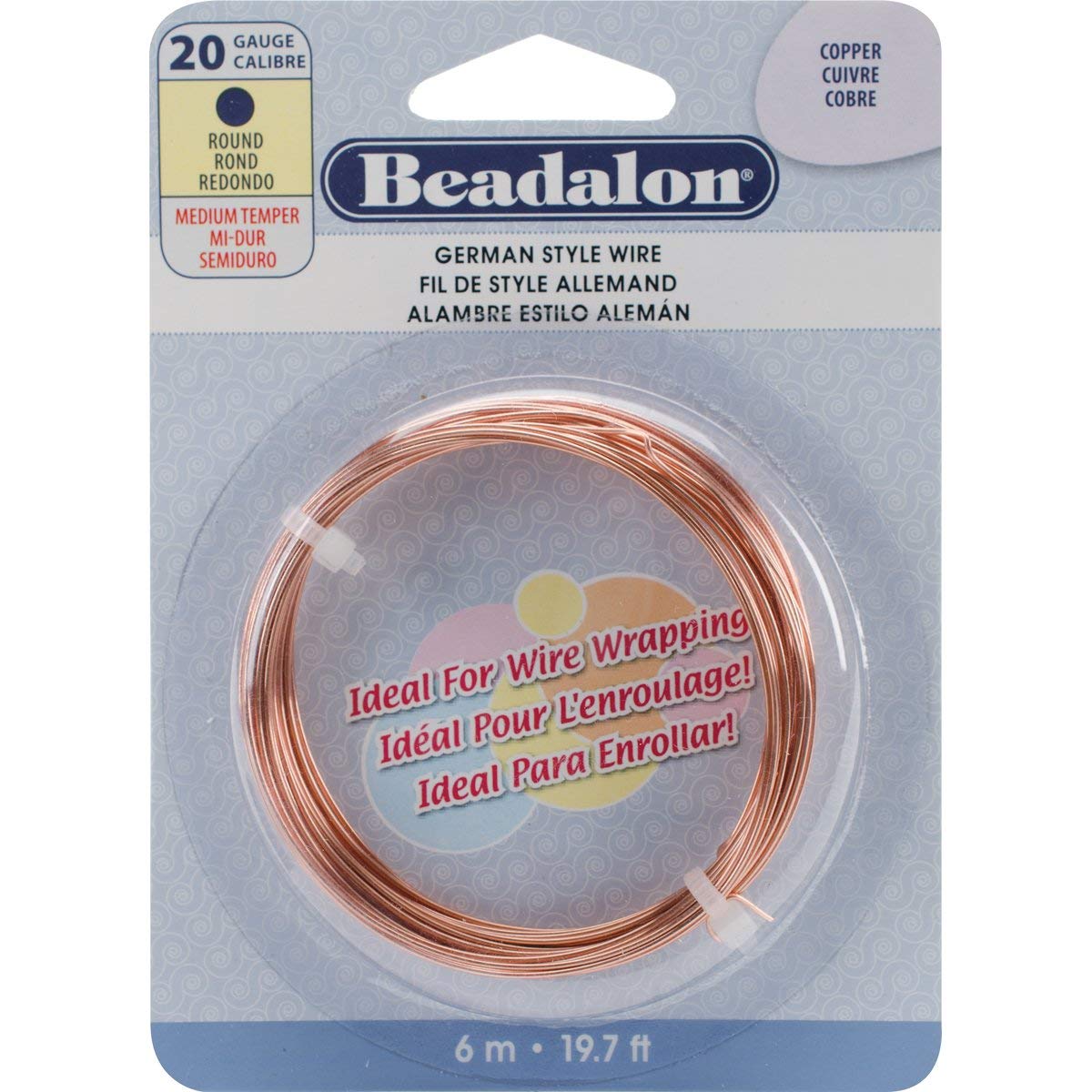 BeadalonGerman Style Wire-Copper Round - 20 Gauge, 19.7'