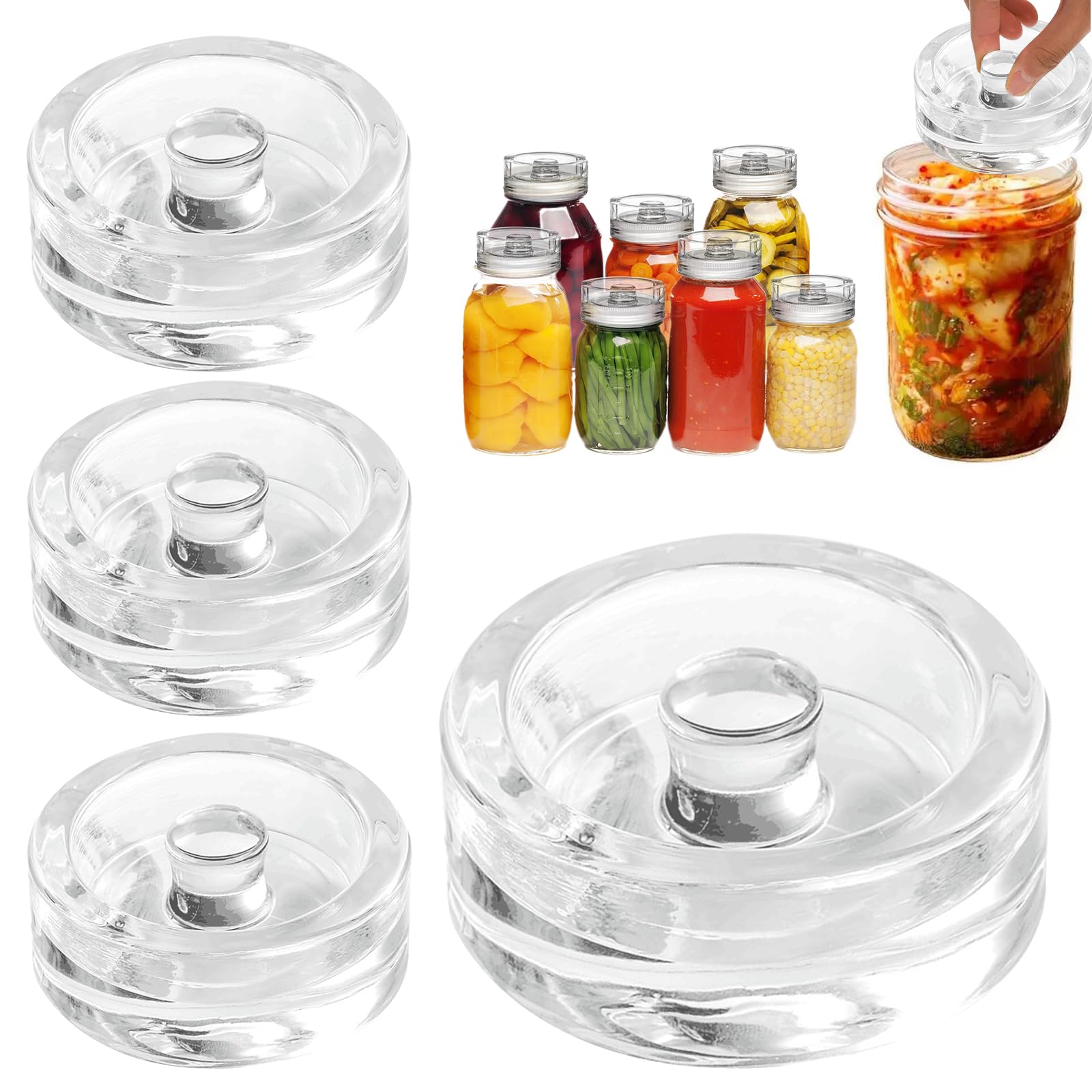 Set di 4 pesi per ferentazione in vetro con anico innovativo per