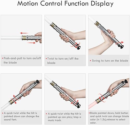 Miniatura 12 de CUSTOM SABER Sable de luz Xenopixel 3.0 de oscilación suave, sable de luz de 34 fuentes de sonido, control de movimiento, sables de luz que cambian