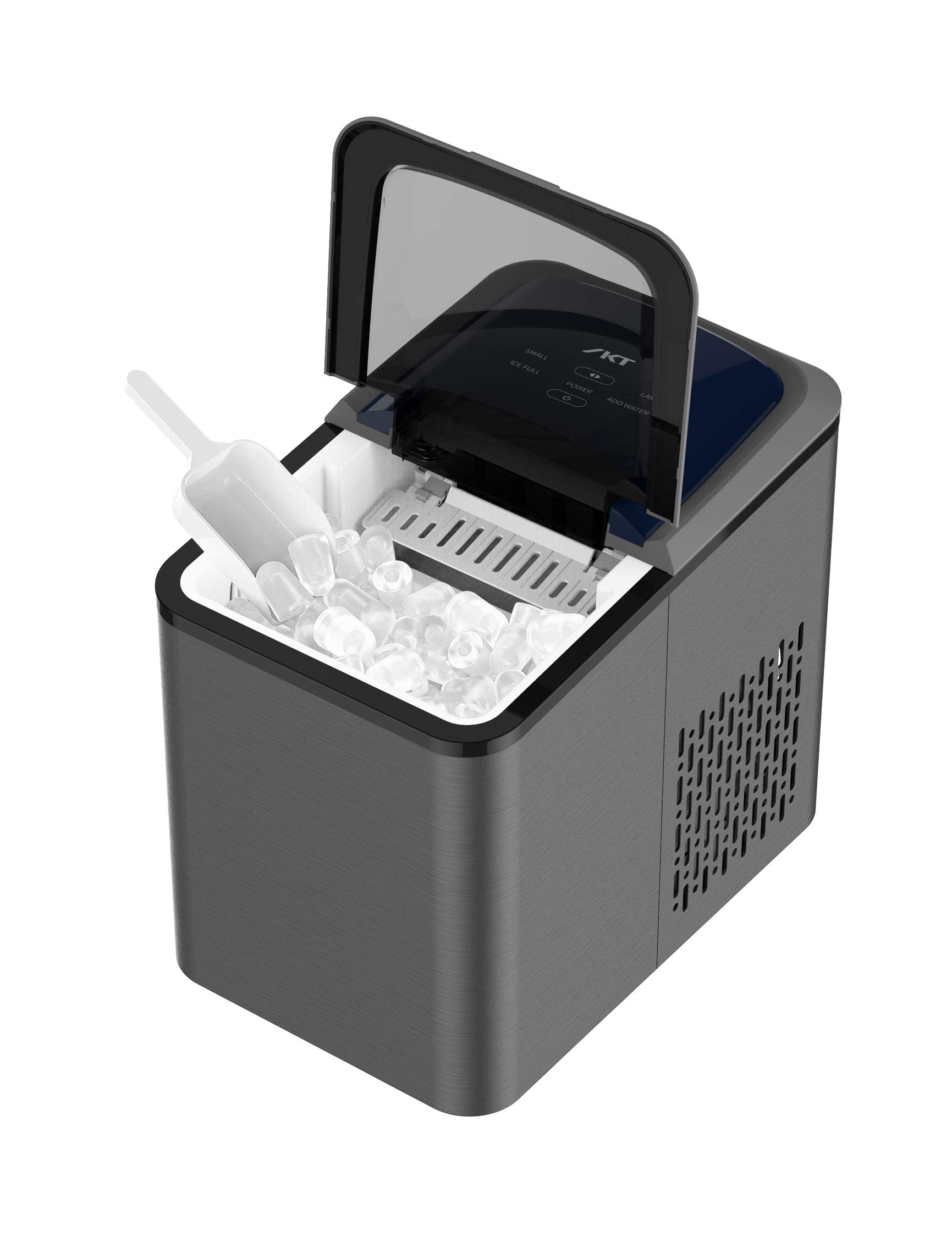 Ice Maker Countertop, 27lbs 24Hrs,2 Size(S/L),9 Small Cubes Ready in 5.5mins, self-Cleaning Electric