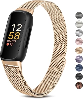Metal Band for Fitbit Inspire 3 Bands Women Men, Stainless Steel Adjustable Straps Replacement Bands for Fitbit Inspire 3 Fitness Tracker